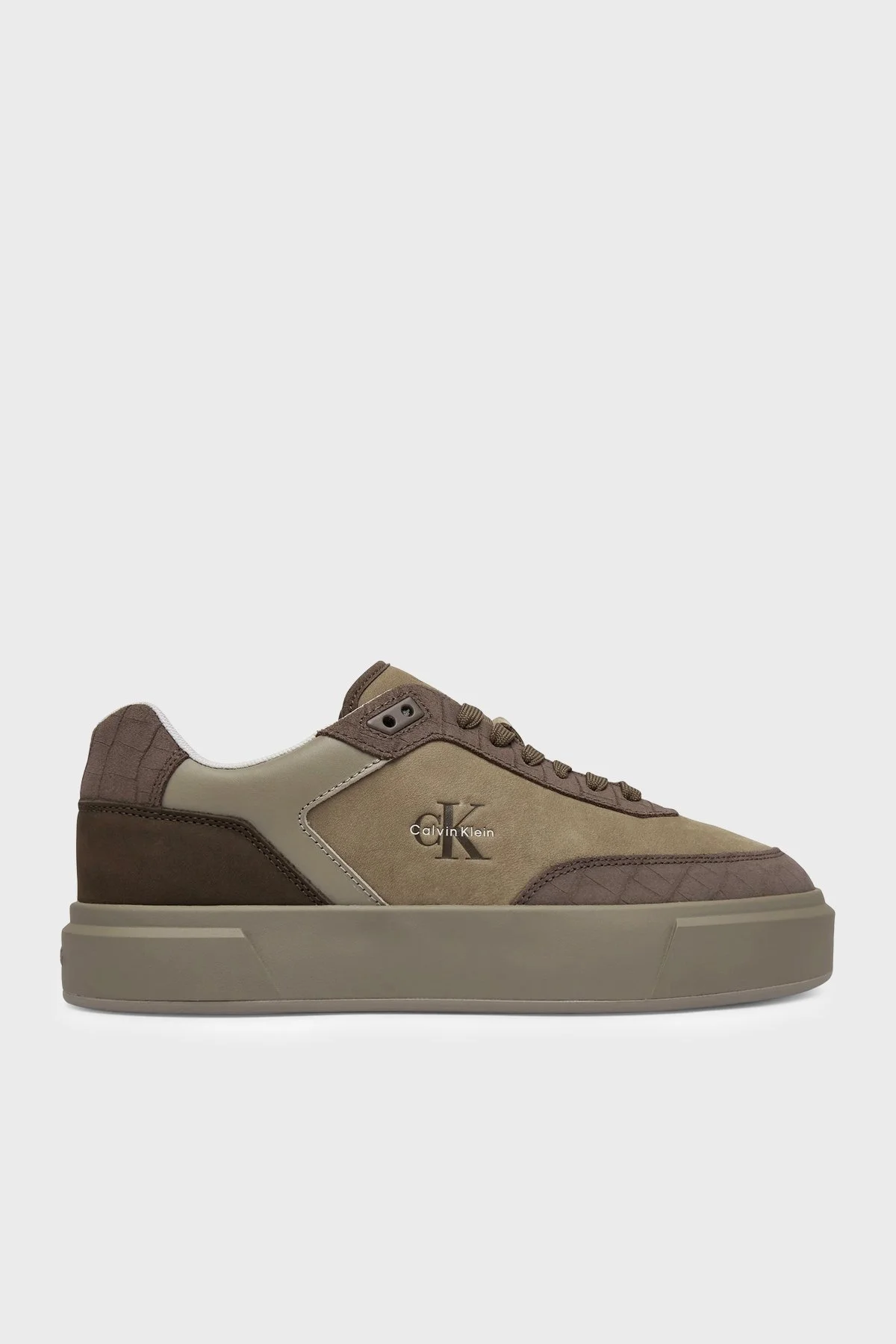 Calvin Klein Süet Logolu HM0HM024500HY Erkek Ayakkabı HM0HM02450 0HY Haki - 1