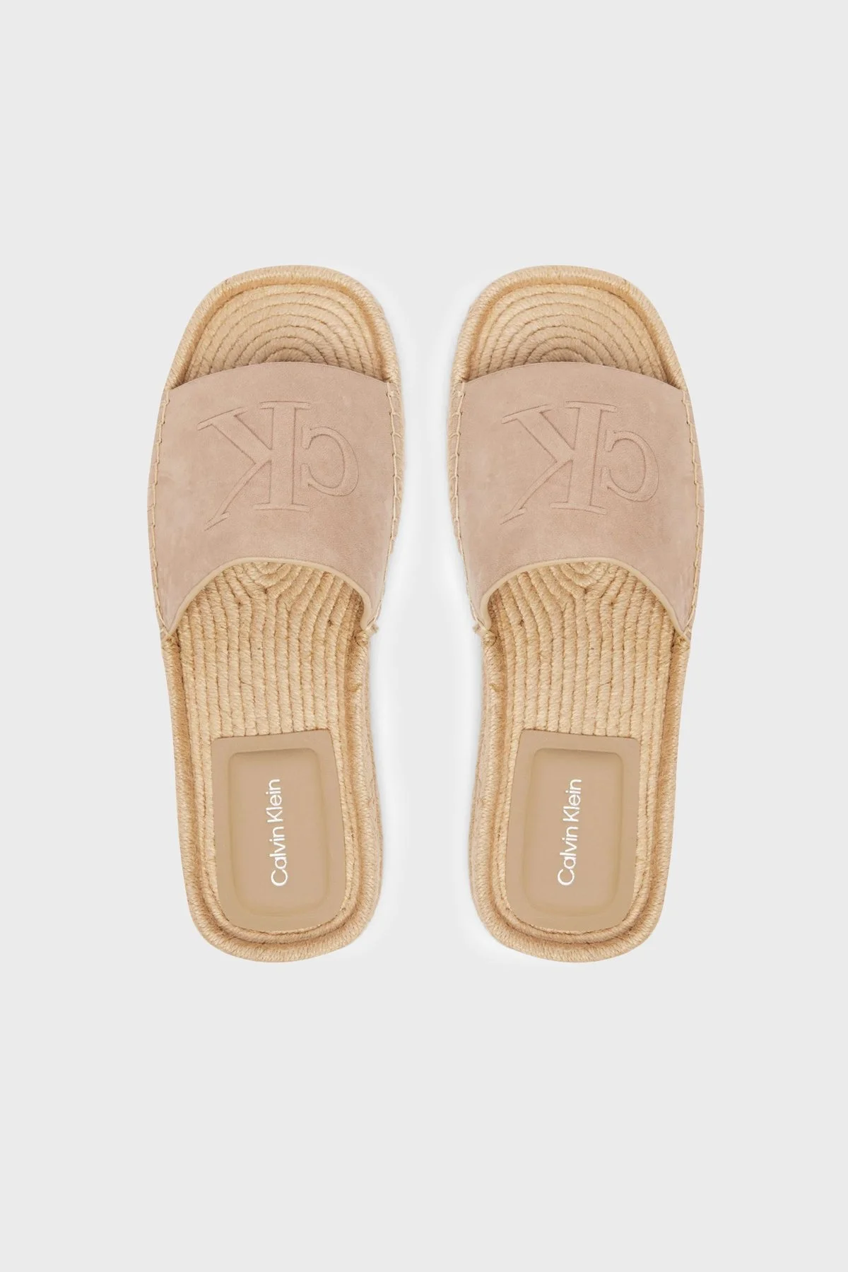 Calvin Klein Süet Logolu HW0HW02890A04 Kadın Terlik HW0HW02890 A04 VİZON - 3