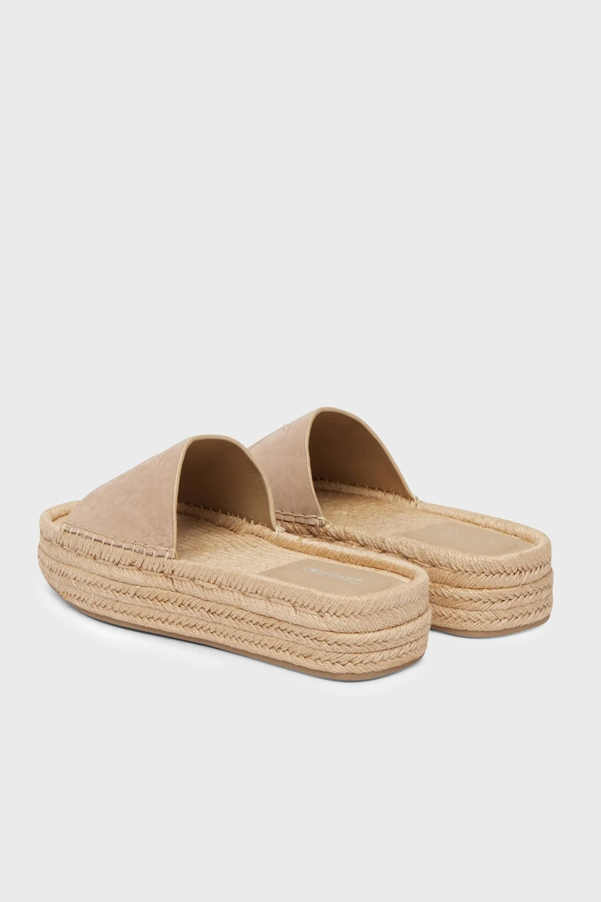 Calvin Klein Süet Logolu HW0HW02890A04 Kadın Terlik HW0HW02890 A04 VİZON - 4