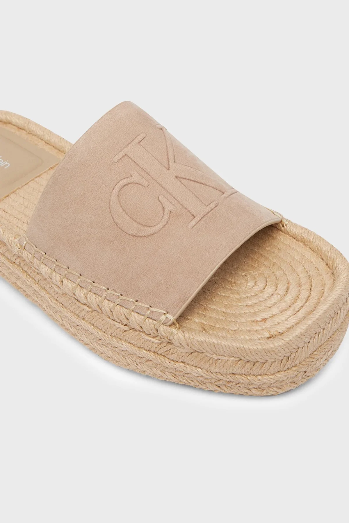 Calvin Klein Süet Logolu HW0HW02890A04 Kadın Terlik HW0HW02890 A04 VİZON - 5