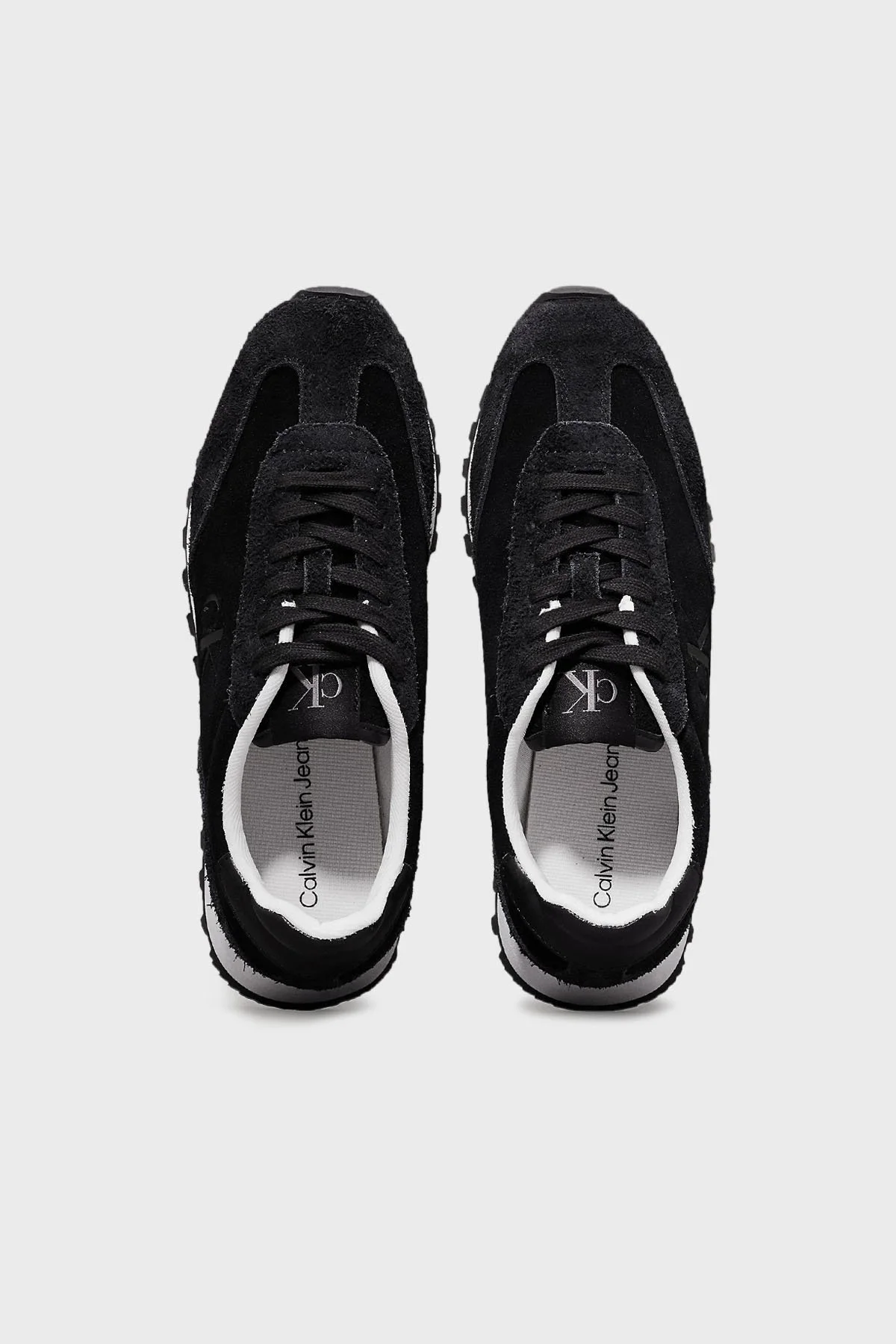 Calvin Klein Süet Logolu Kalın Tabanlı Sneaker YW0YW015740GM Bayan Ayakkabı YW0YW01574 0GM SİYAH-BEYAZ - 10