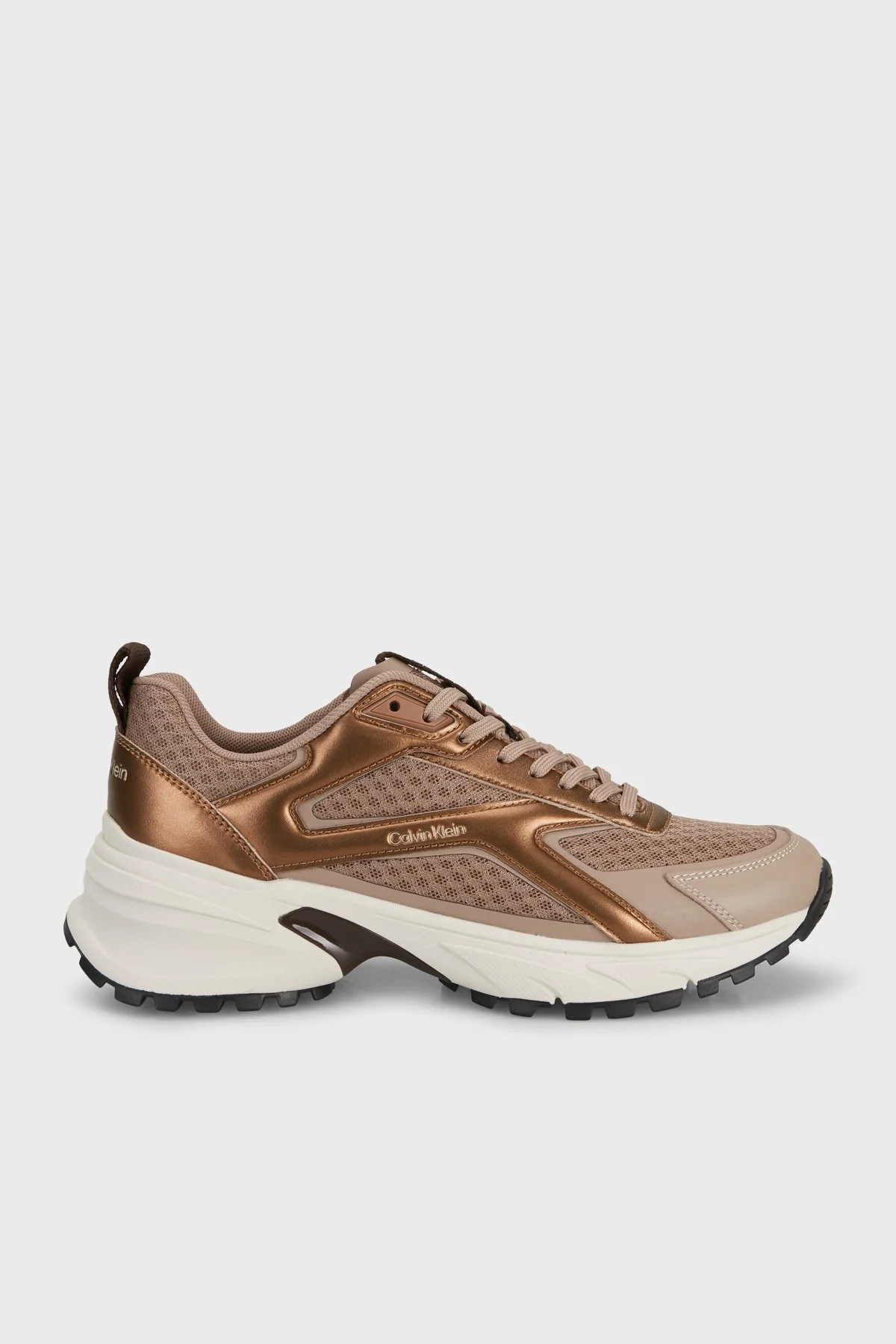 Calvin Klein Süet Logolu Sneaker HW0HW031400Z3 Kadın Ayakkabı HW0HW03140 0Z3 Bej - 1