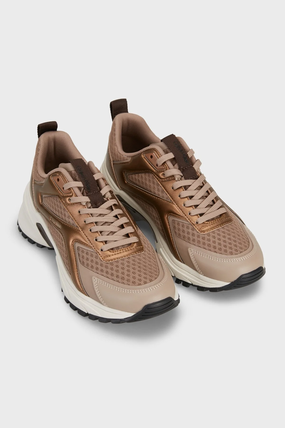 Calvin Klein Süet Logolu Sneaker HW0HW031400Z3 Kadın Ayakkabı HW0HW03140 0Z3 Bej - 4