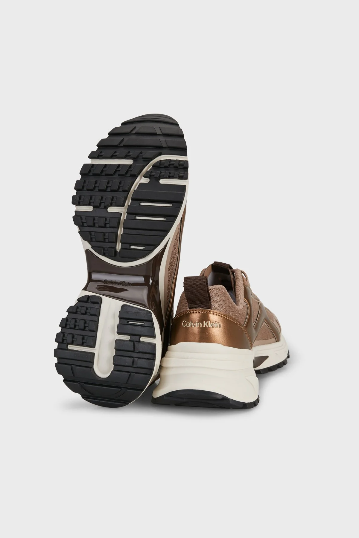 Calvin Klein Süet Logolu Sneaker HW0HW031400Z3 Kadın Ayakkabı HW0HW03140 0Z3 Bej - 5