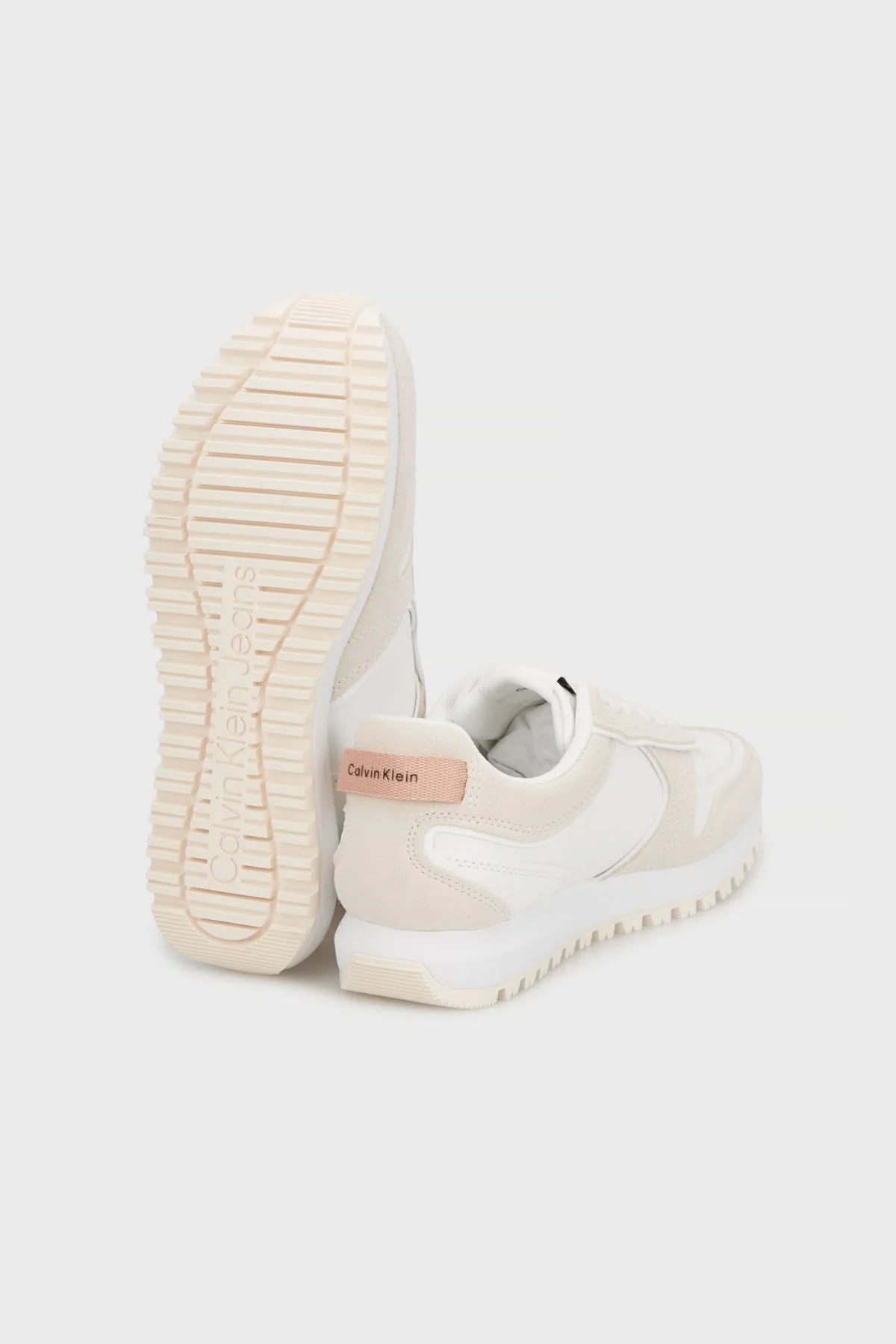 Calvin Klein Süet Logolu Sneaker YW0YW0205205P Bayan Ayakkabı YW0YW02052 05P BEYAZ - 4