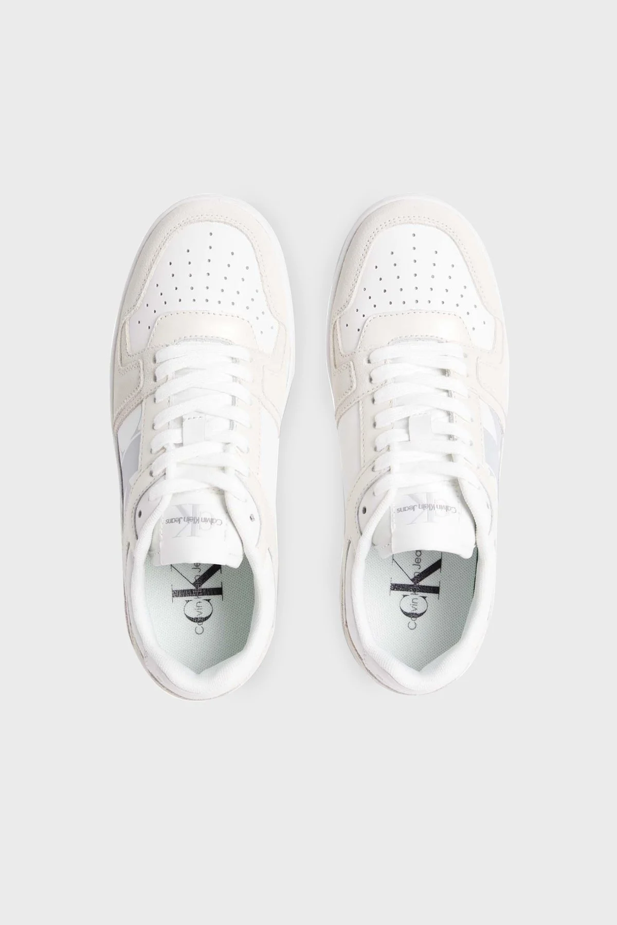 Calvin Klein Süet Sneaker YW0YW01273YBR Bayan Ayakkabı YW0YW01273 YBR BEYAZ - 4