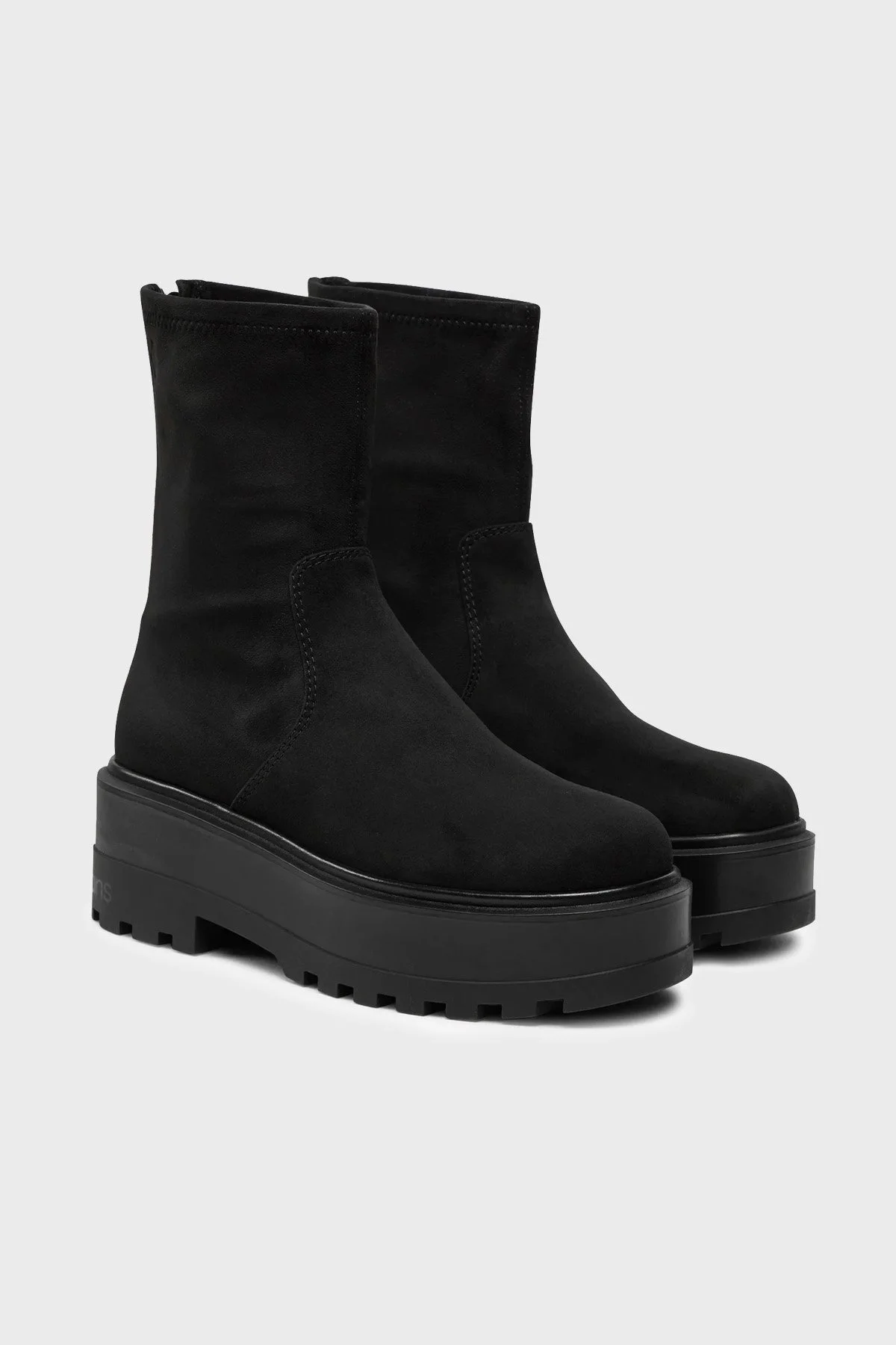Calvin Klein Süet Tırtıklı Platform Taban Fermuarlı YW0YW016020GJ Bayan Bot YW0YW01602 0GJ SİYAH - 2