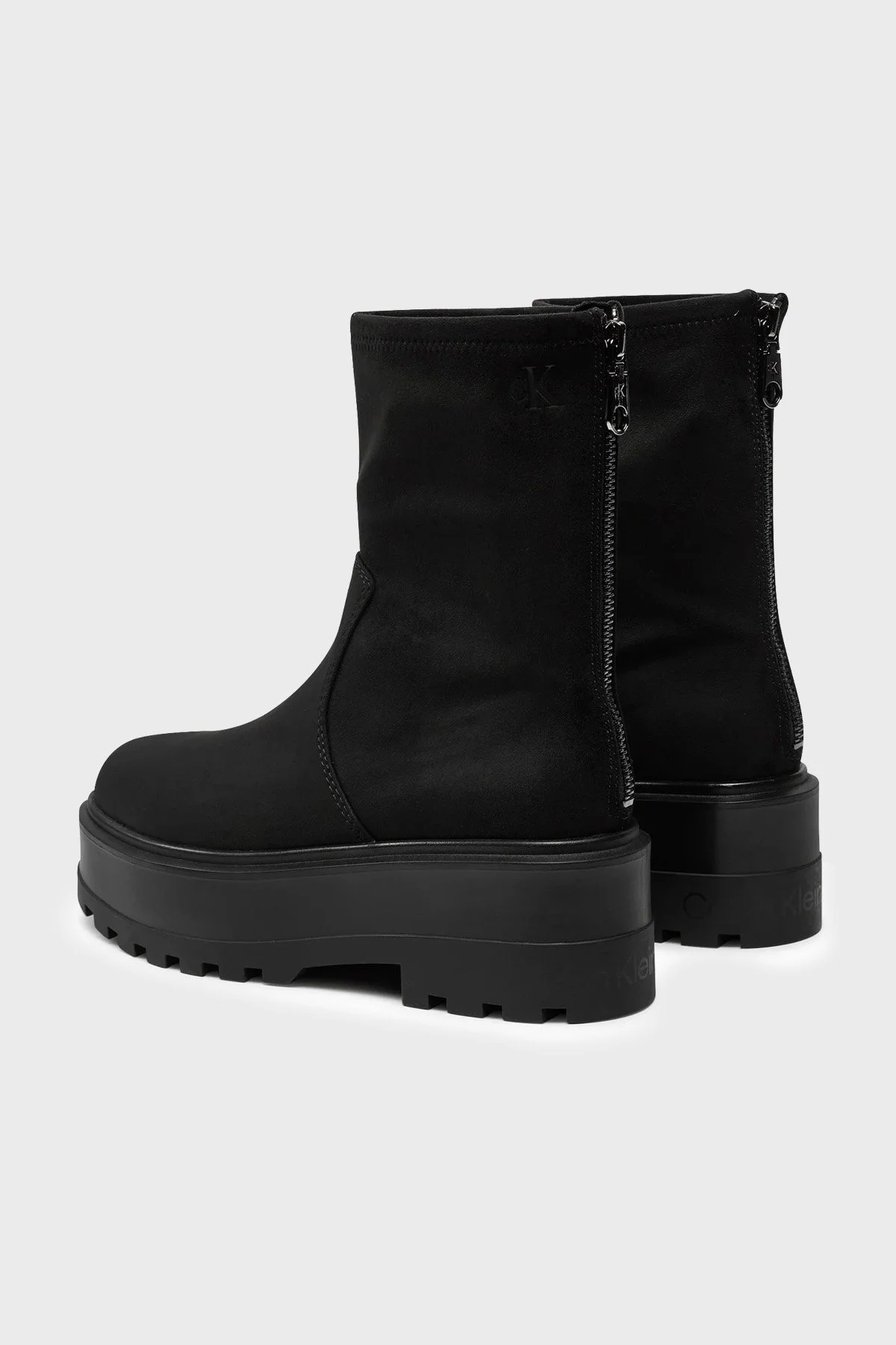 Calvin Klein Süet Tırtıklı Platform Taban Fermuarlı YW0YW016020GJ Bayan Bot YW0YW01602 0GJ SİYAH - 3