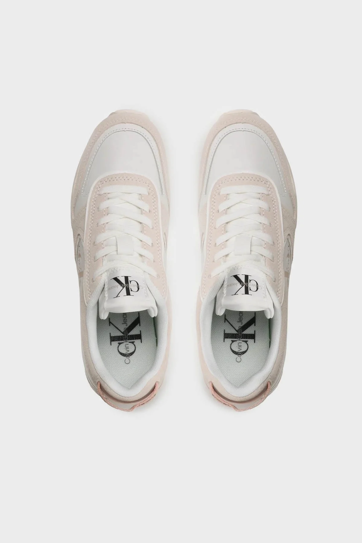 Calvin Klein Süet ve Deri Logolu Sneaker YW0YW0093403A Bayan Ayakkabı YW0YW00934 03A BEYAZ - 11
