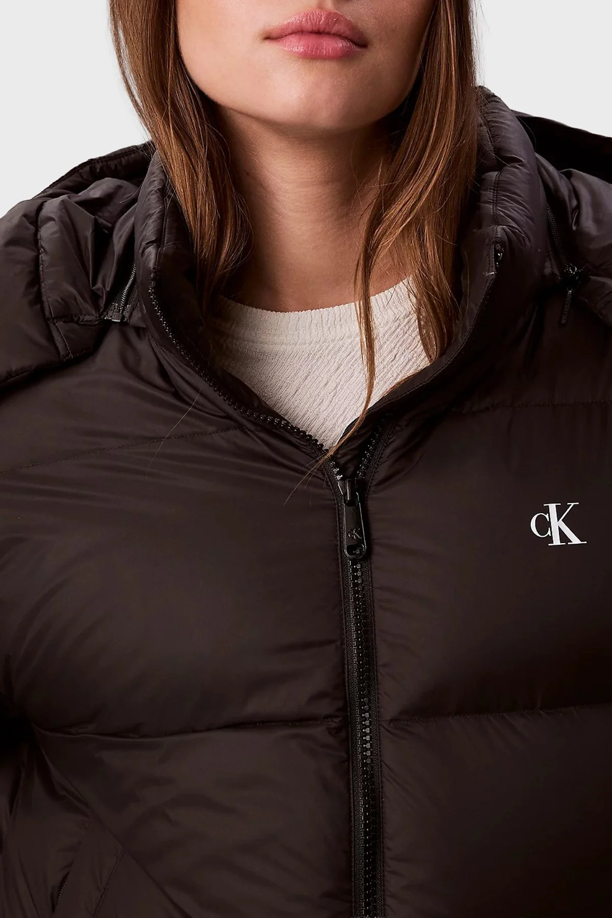 Calvin Klein Suya Dayanıklı Boxy Fit Çıkarılabilir Kapüşonlu Şişme LV047D501GUB1 Bayan Mont LV047D501G UB1 SİYAH - 6