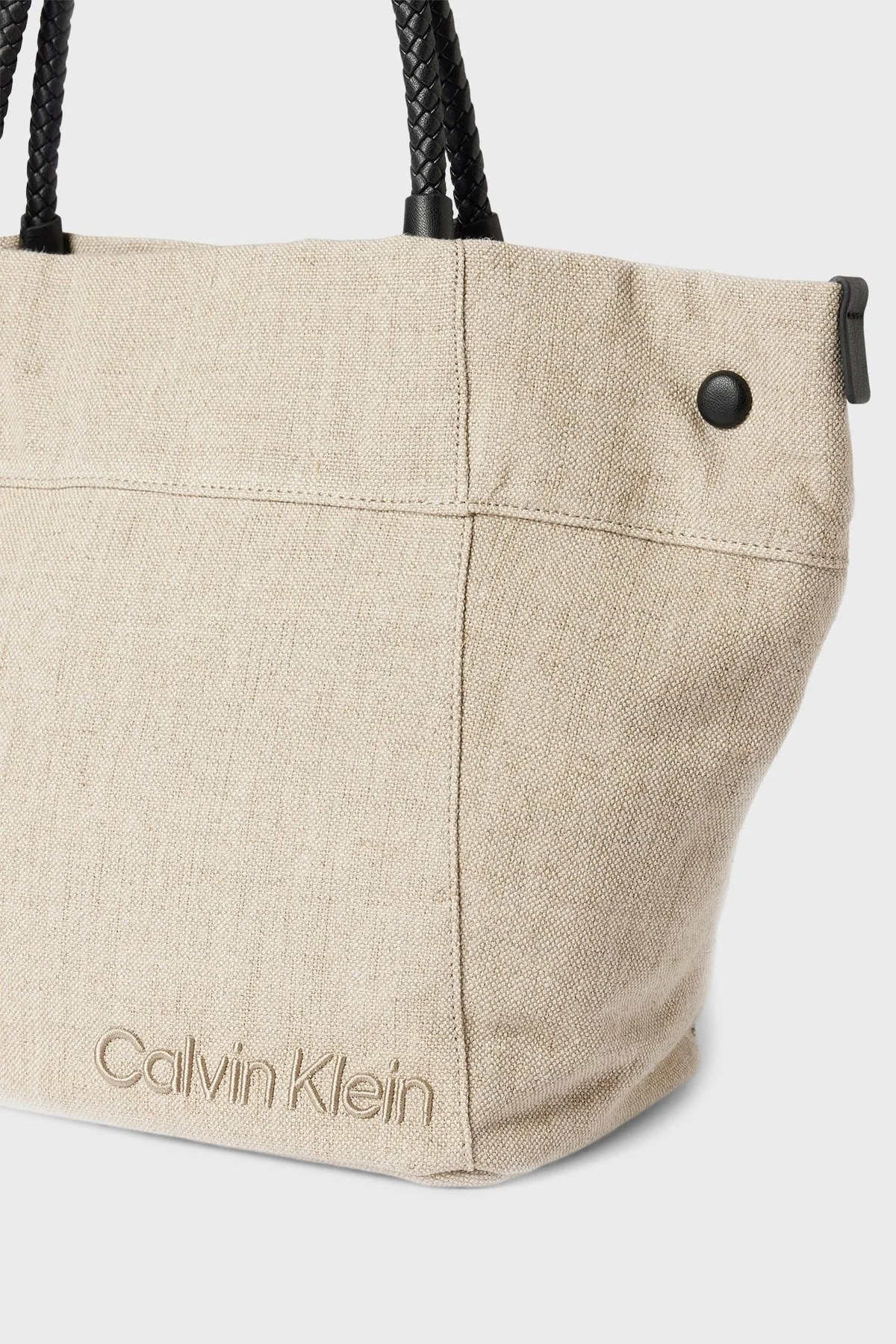 Calvin Klein Suya Dayanıklı Keten K60K611992PC4 Bayan Çanta K60K611992 PC4 EKRU - 3