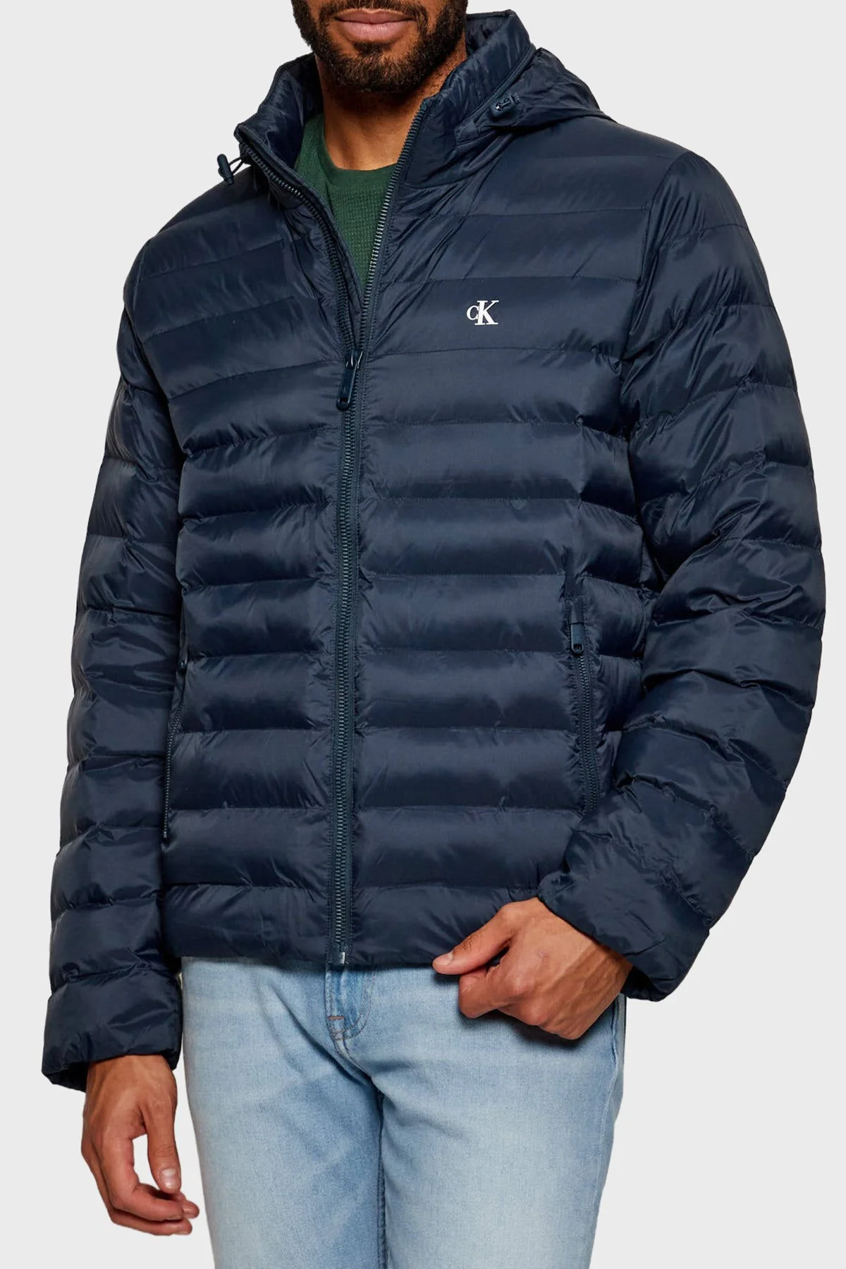 Calvin Klein Suya Dayanıklı Regular Fit Gizlenebilir Kapüşonlu LV04RC511GPPK Erkek Mont LV04RC511G PPK LACİVERT - 1