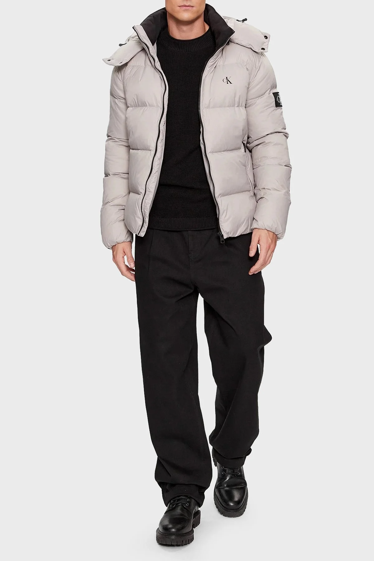 Calvin Klein Suya Dayanıklı Regular Fit Kuş Tüyü Dolgulu J30J323468PEE Erkek Mont J30J323468 PEE GRİ - 3