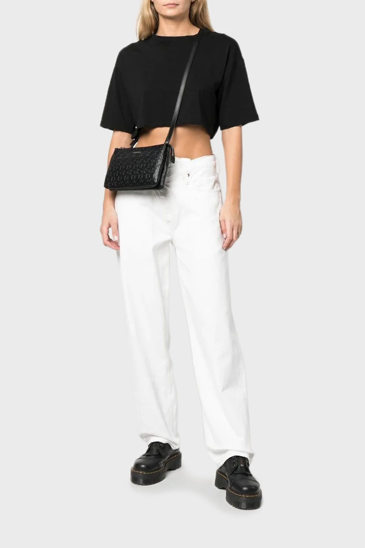 Calvin Klein Tamamı Logolu Ayarlanabilir Logolu Bayan Çanta K60K610188 BAX SİYAH - 2