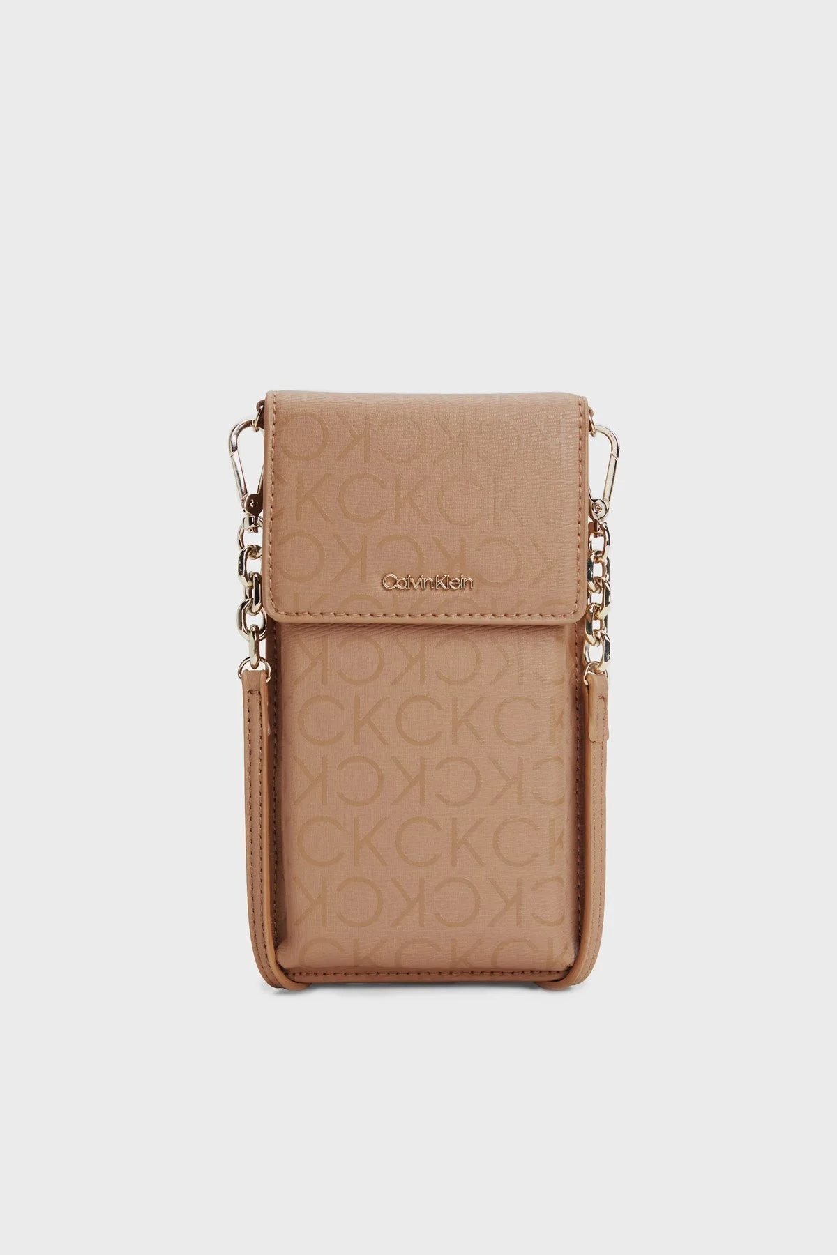 Calvin Klein Tamamı Logolu Çıkarılabilir Askılı Telefon K60K6106590HE Bayan Çanta K60K610659 0HE BEJ - 1