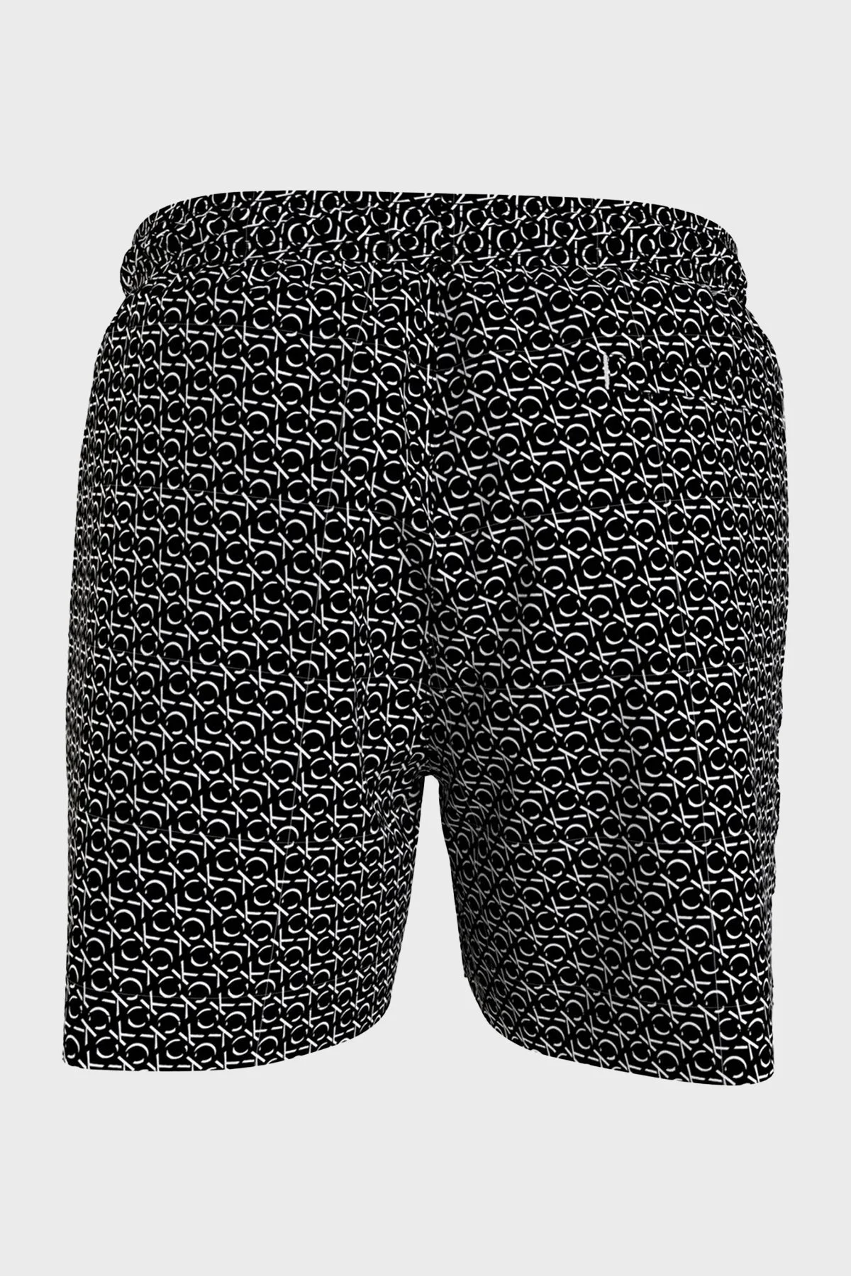 Calvin Klein Tamamı Logolu Deniz Şortu Belden Bağlamalı KM0KM009440GP Erkek Mayo Short KM0KM00944 0GP SİYAH - 2