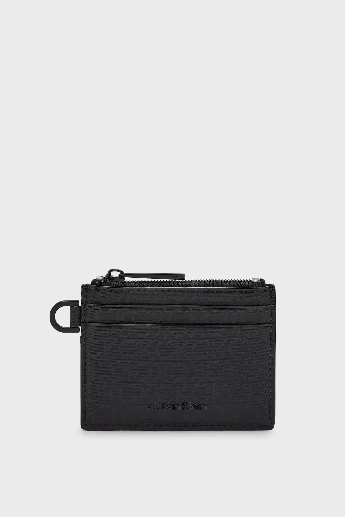 Calvin Klein Tamamı Logolu Fermuarlı Erkek Kartlık K50K510198 01I SİYAH - 1