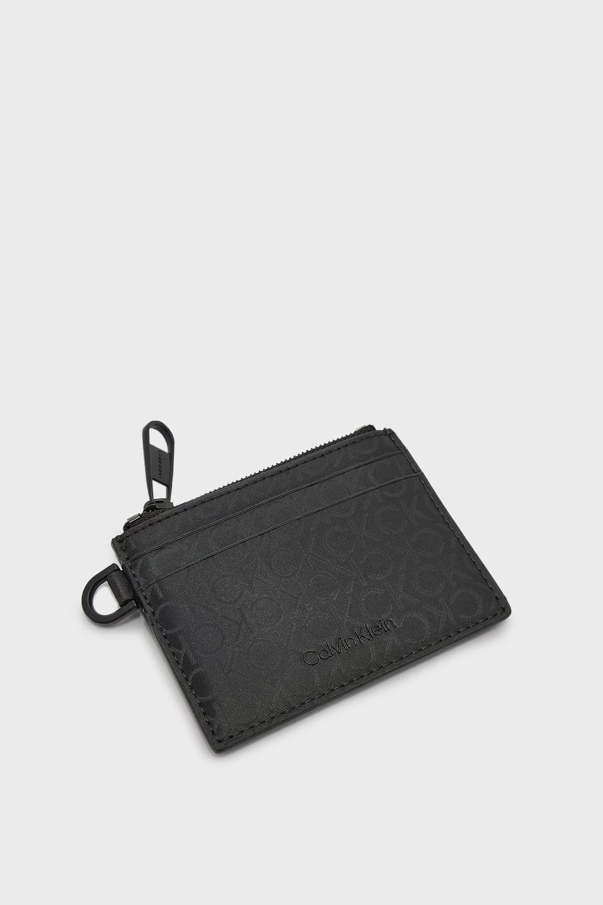 Calvin Klein Tamamı Logolu Fermuarlı Erkek Kartlık K50K510198 01I SİYAH - 2