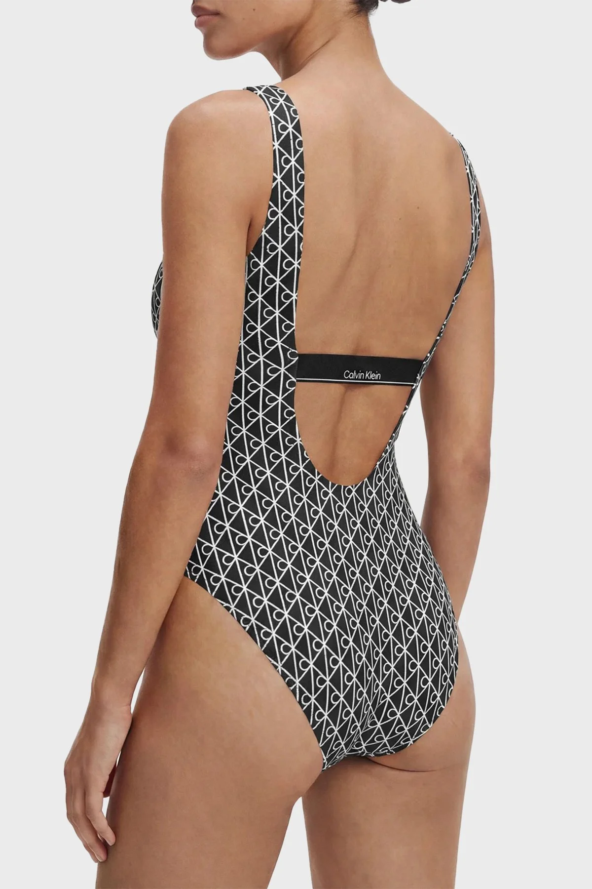 Calvin Klein Tamamı Logolu LV00Q6120532N Kadın Mayo LV00Q61205 32N SİYAH-BEYAZ - 2
