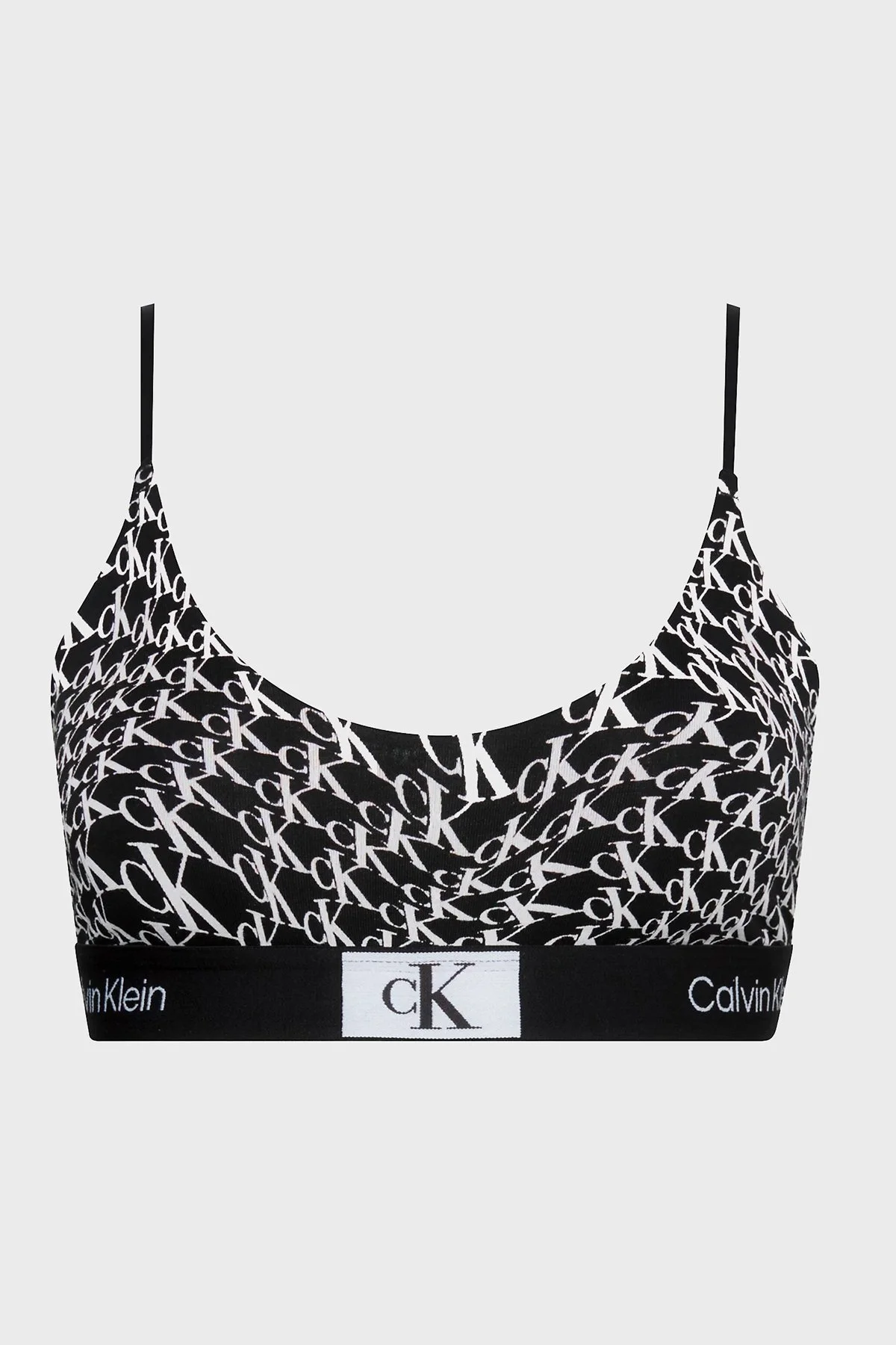 Calvin Klein Tamamı Logolu Pamuklu Spor 000QF7216EACR Bayan Sütyen 000QF7216E ACR SİYAH - 1