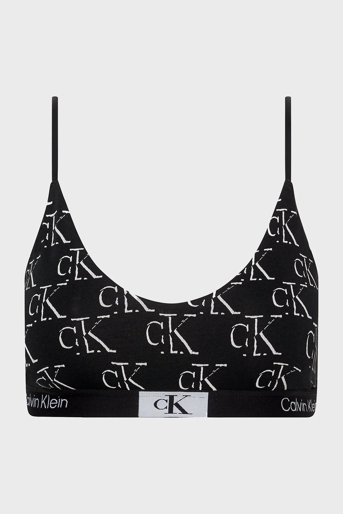 Calvin Klein Tamamı Logolu Pamuklu Spor 000QF7216ELOC Bayan Sütyen 000QF7216E LOC SİYAH-BEYAZ - 5