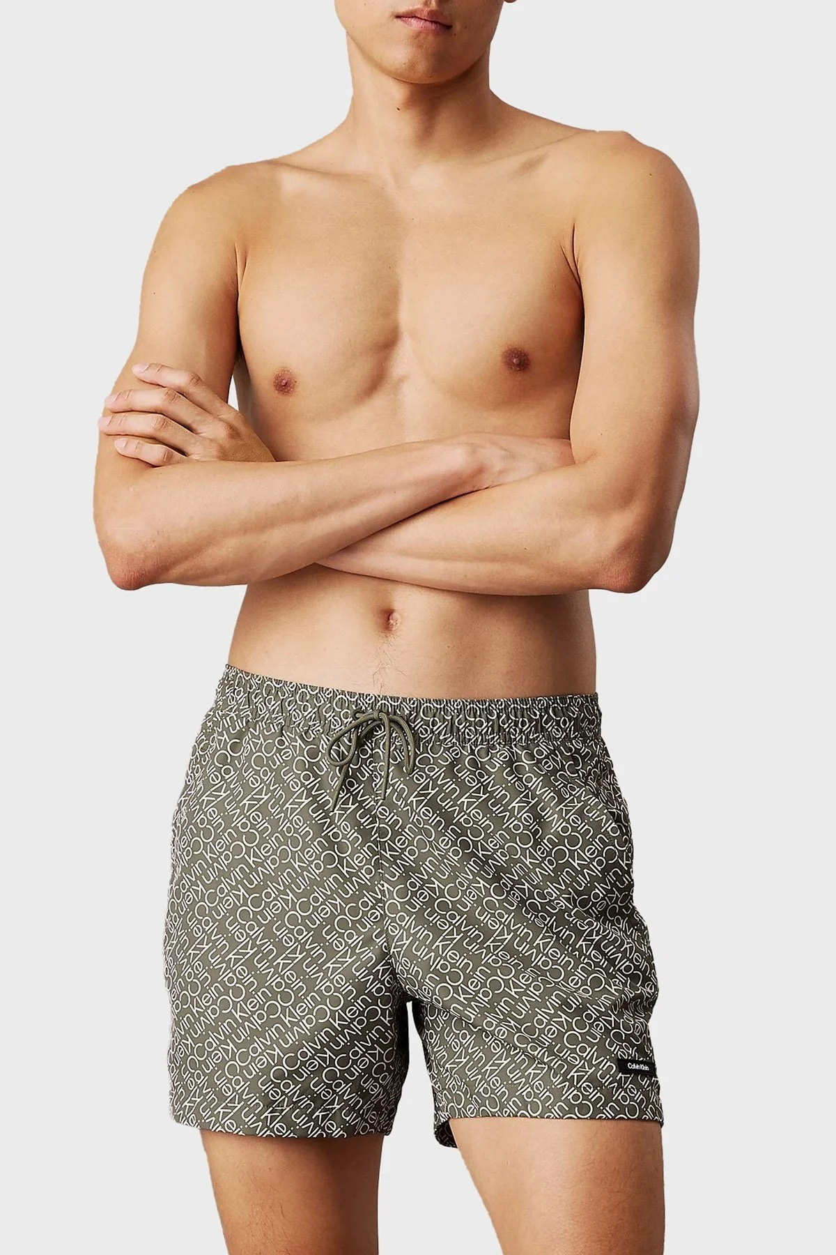 Calvin Klein Tamamı Logolu Regular Fit KM0KM011200IA Erkek Mayo Short KM0KM01120 0IA YEŞİL - 5