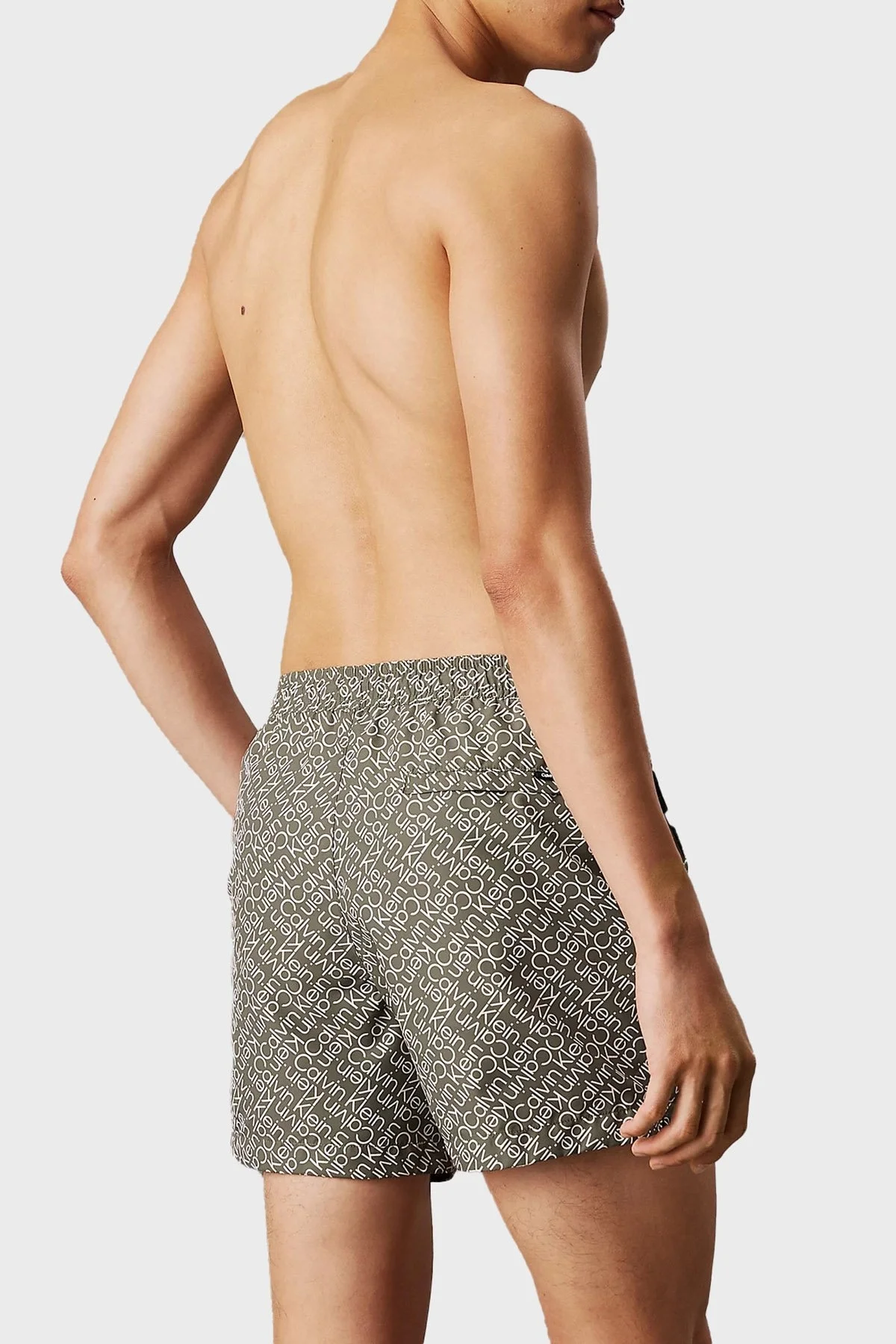 Calvin Klein Tamamı Logolu Regular Fit KM0KM011200IA Erkek Mayo Short KM0KM01120 0IA YEŞİL - 6