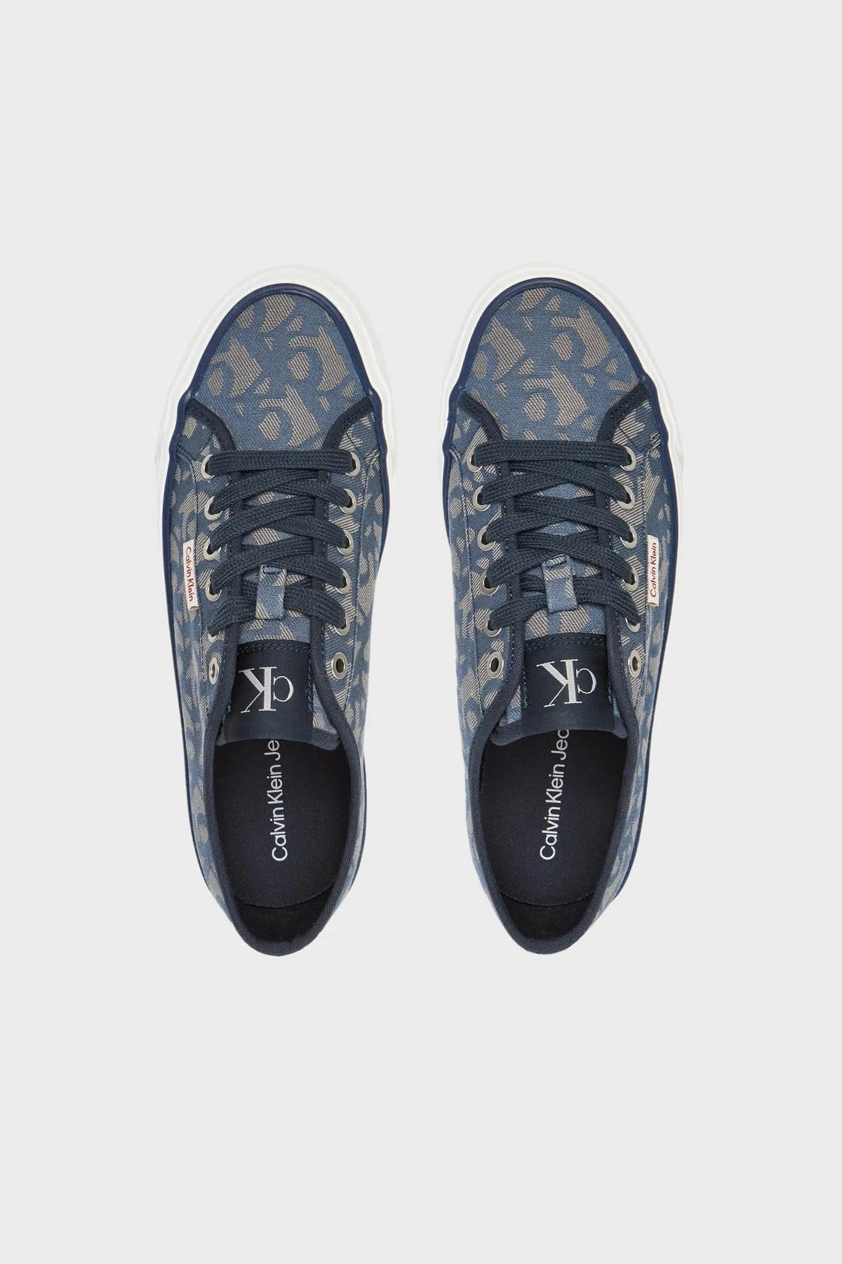 Calvin Klein Tamamı Logolu Sneaker YW0YW019650G0 Bayan Ayakkabı YW0YW01965 0G0 MAVİ - 3