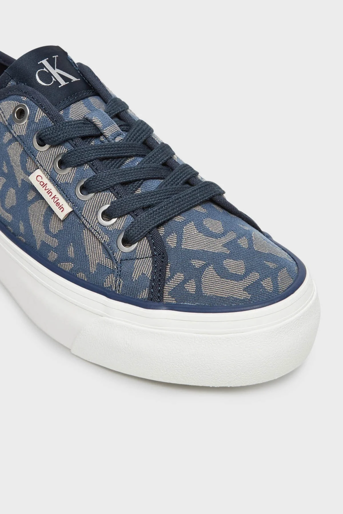 Calvin Klein Tamamı Logolu Sneaker YW0YW019650G0 Bayan Ayakkabı YW0YW01965 0G0 MAVİ - 5