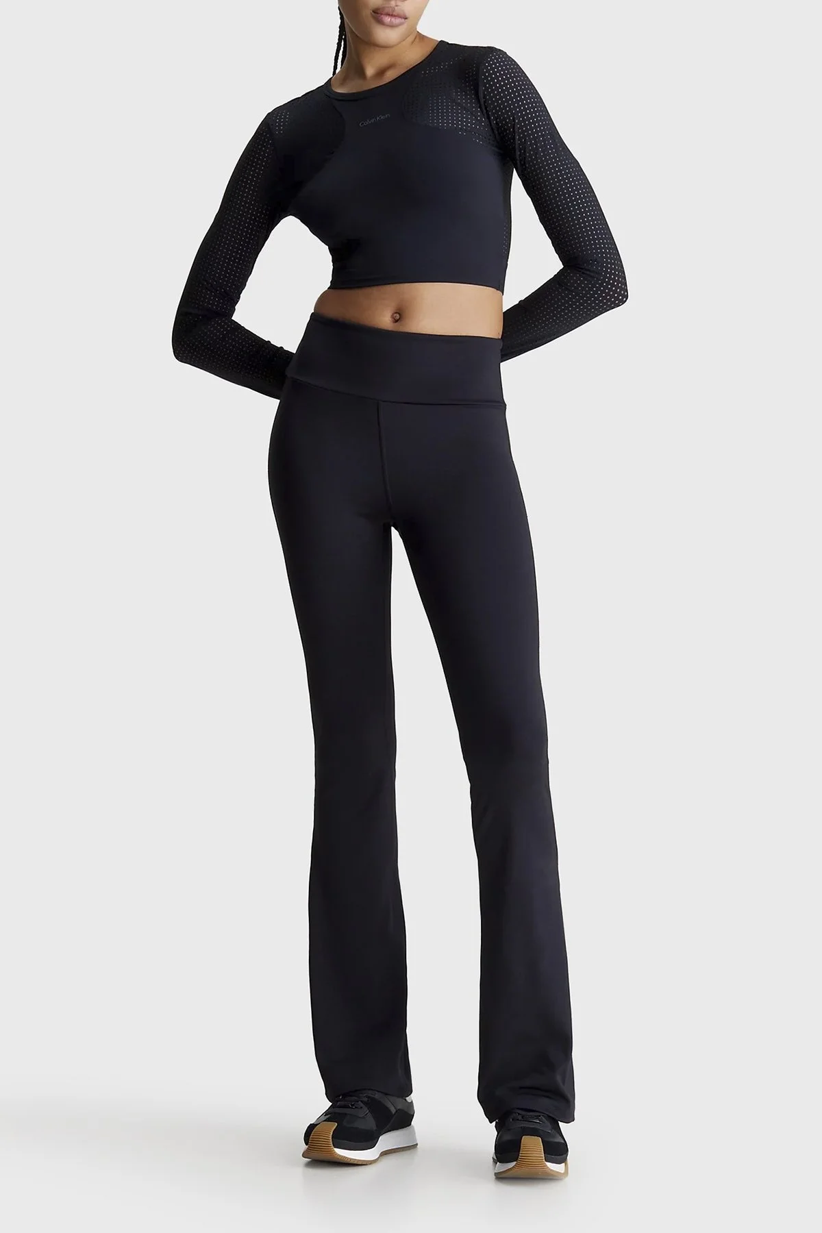 Calvin Klein Turbo-Dry Yüksek Bel Slim Fit 00GWS4L650BAE Bayan Tayt 00GWS4L650 BAE SİYAH - 1