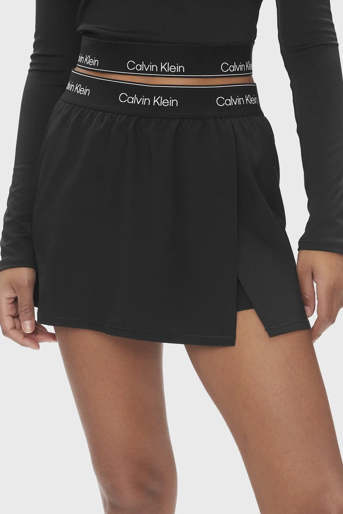 Calvin Klein Turbo-Dry Yüksek Bel Spor Şort 00GWS4T901BAE Bayan Etek 00GWS4T901 BAE SİYAH - 2
