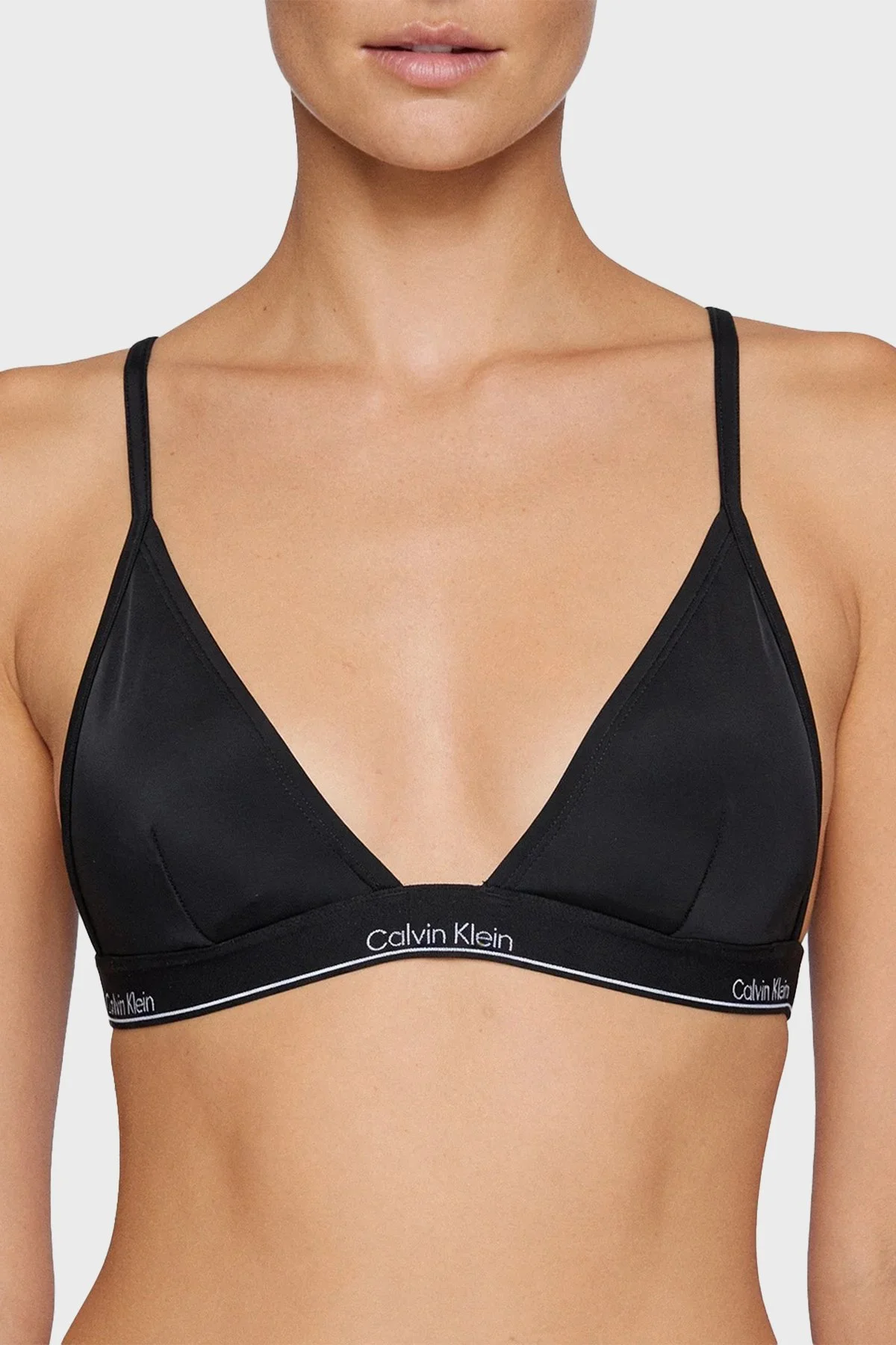 Calvin Klein Üçgen Logolu LV00Q61208UB1 Kadın Bikini Üstü LV00Q61208 UB1 SİYAH - 1