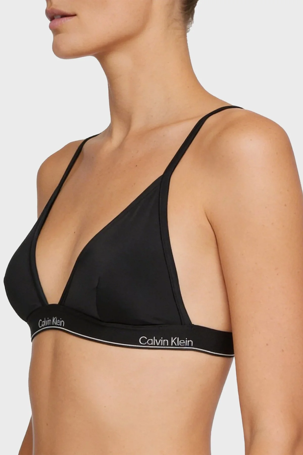 Calvin Klein Üçgen Logolu LV00Q61208UB1 Kadın Bikini Üstü LV00Q61208 UB1 SİYAH - 3