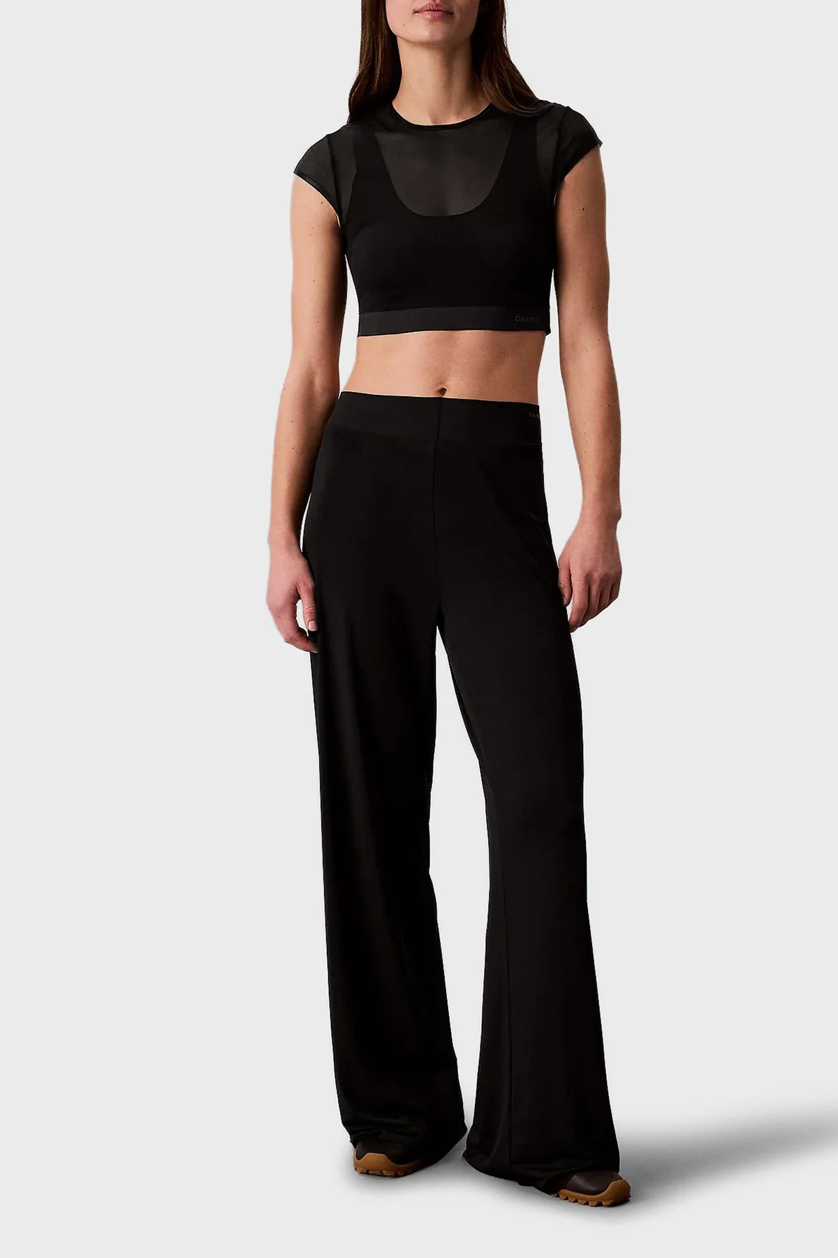 Calvin Klein Wide Leg Fit Logolu Yüksek Bel LVGWS6P654UB1 Bayan Pantolon LVGWS6P654 UB1 SİYAH - 2