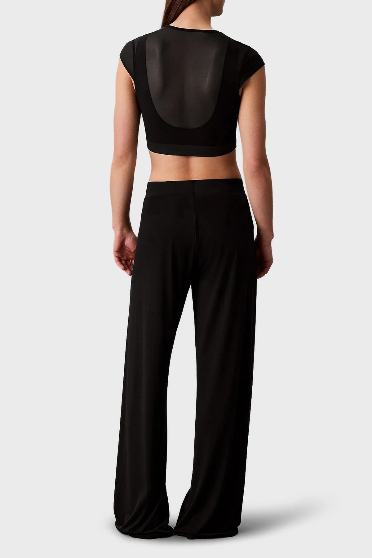 Calvin Klein Wide Leg Fit Logolu Yüksek Bel LVGWS6P654UB1 Bayan Pantolon LVGWS6P654 UB1 SİYAH - 3