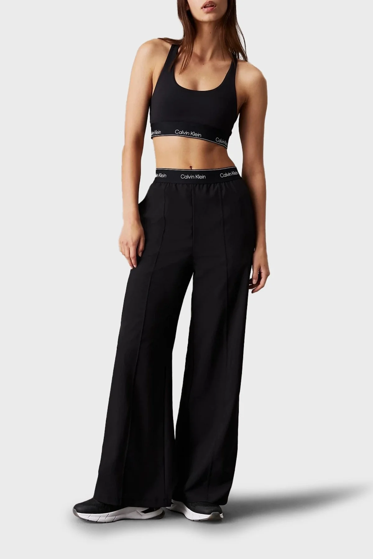 Calvin Klein Wide Leg Logolu Normal Bel Bol Paça 00GWF4P606UB1 Bayan Pantolon 00GWF4P606 UB1 SİYAH - 8