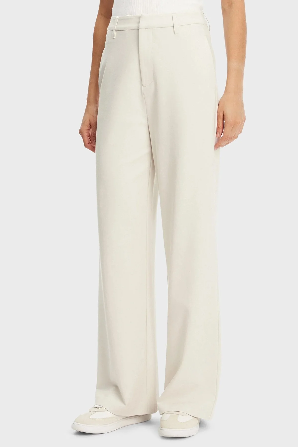 Calvin Klein Wide Leg Orta Yüksek Bel Geniş Paça J20J225334ADA Bayan Pantolon J20J225334 ADA BEYAZ - 6