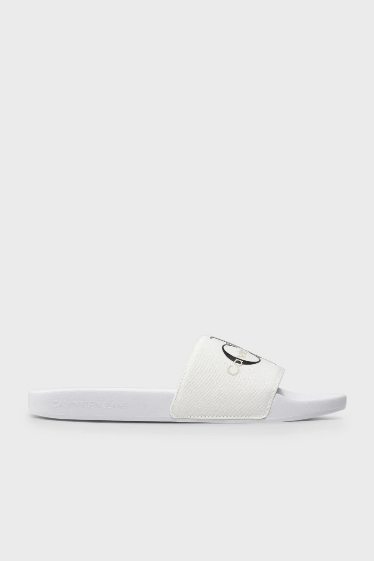 Calvin Klein Yazı Baskılı YM0YM00061YBR Erkek Terlik YM0YM00061 YBR BEYAZ - 1