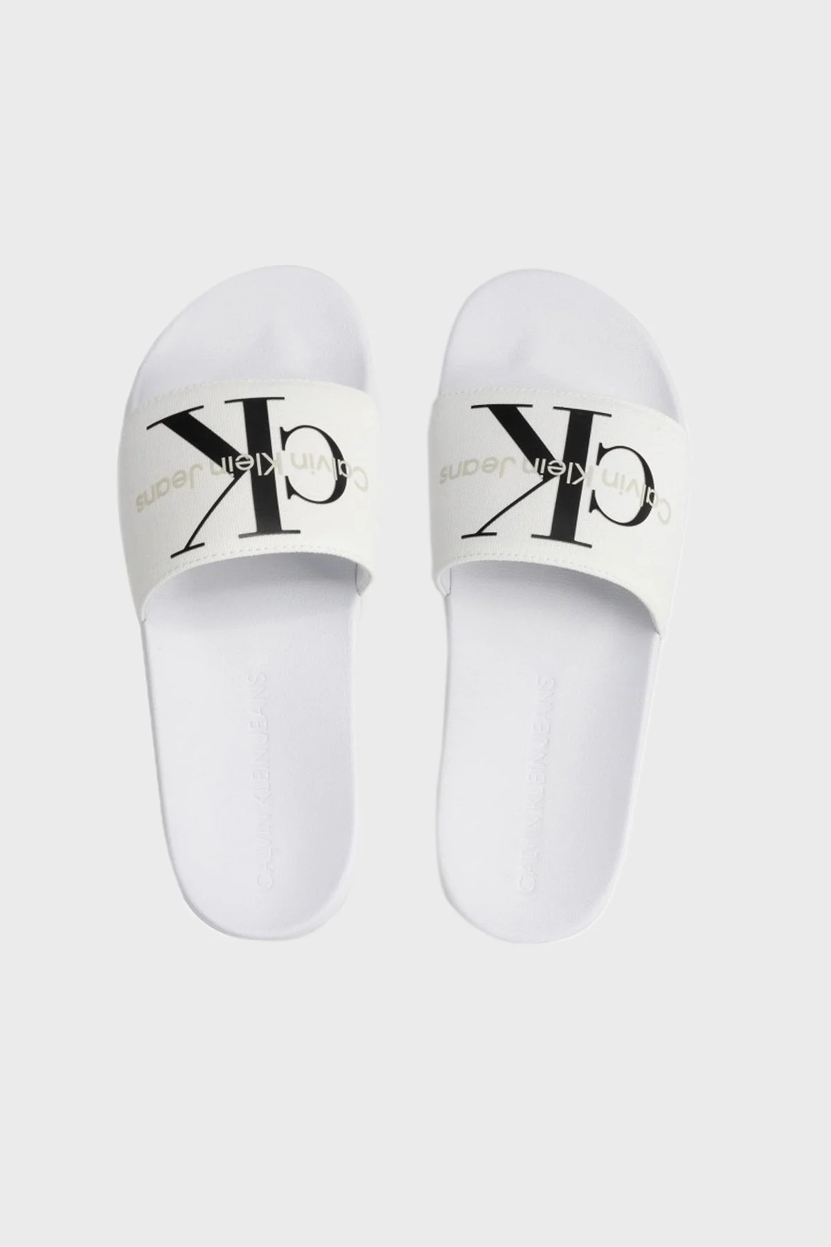 Calvin Klein Yazı Baskılı YM0YM00061YBR Erkek Terlik YM0YM00061 YBR BEYAZ - 4