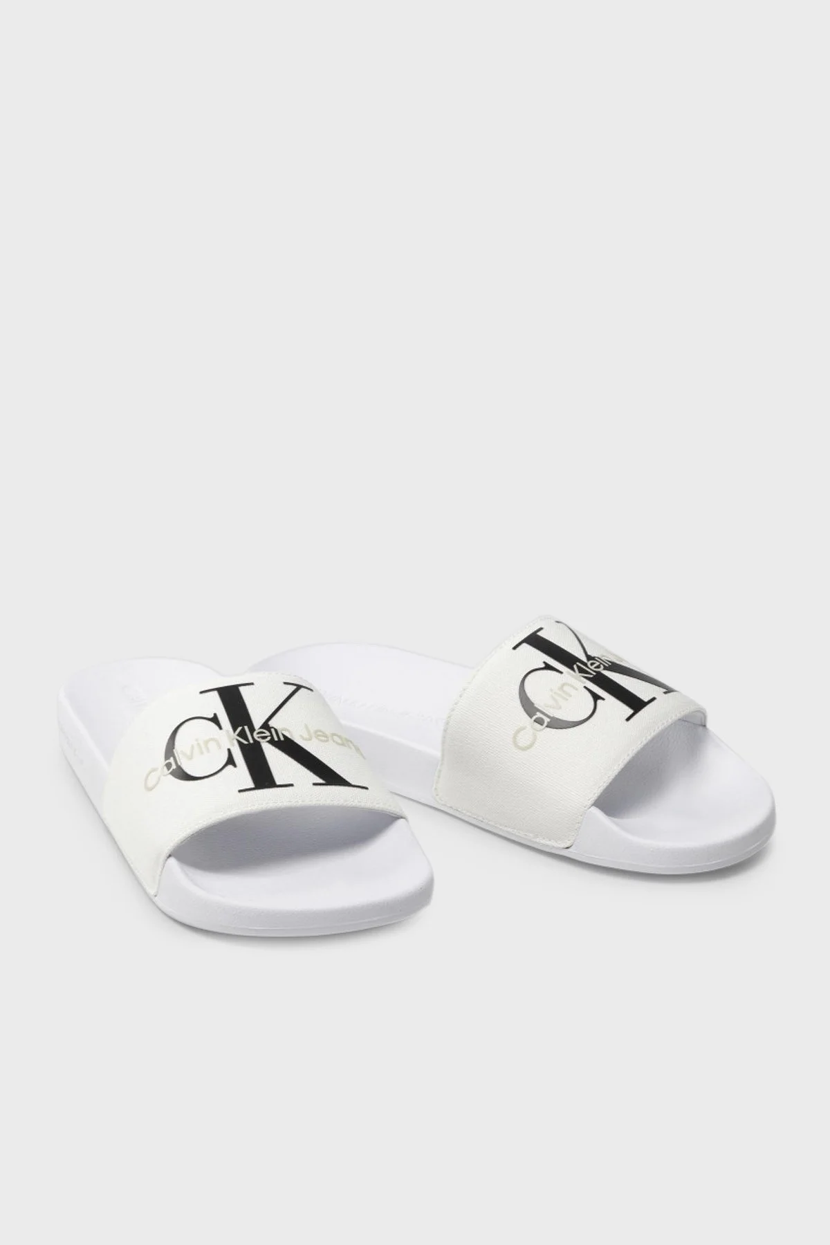 Calvin Klein Yazı Baskılı YM0YM00061YBR Erkek Terlik YM0YM00061 YBR BEYAZ - 5