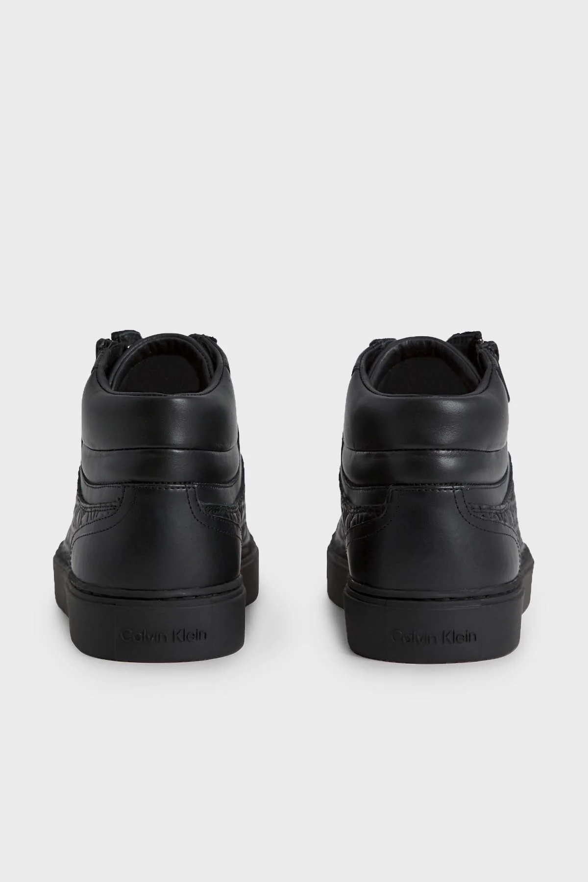 Calvin Klein Yüksek Bilekli Deri Logo Baskılı Yandan Fermuarlı HM0HM011800GL Erkek Ayakkabı HM0HM01180 0GL SİYAH - 4