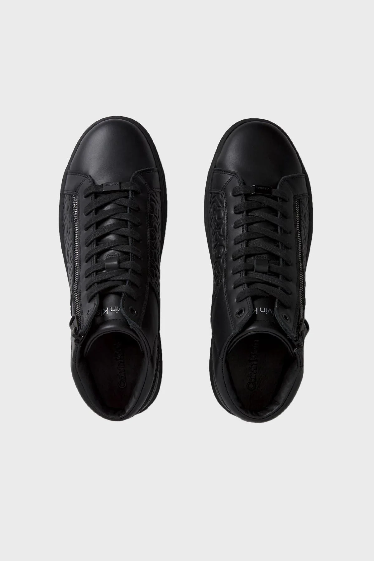 Calvin Klein Yüksek Bilekli Deri Logo Baskılı Yandan Fermuarlı HM0HM011800GL Erkek Ayakkabı HM0HM01180 0GL SİYAH - 5