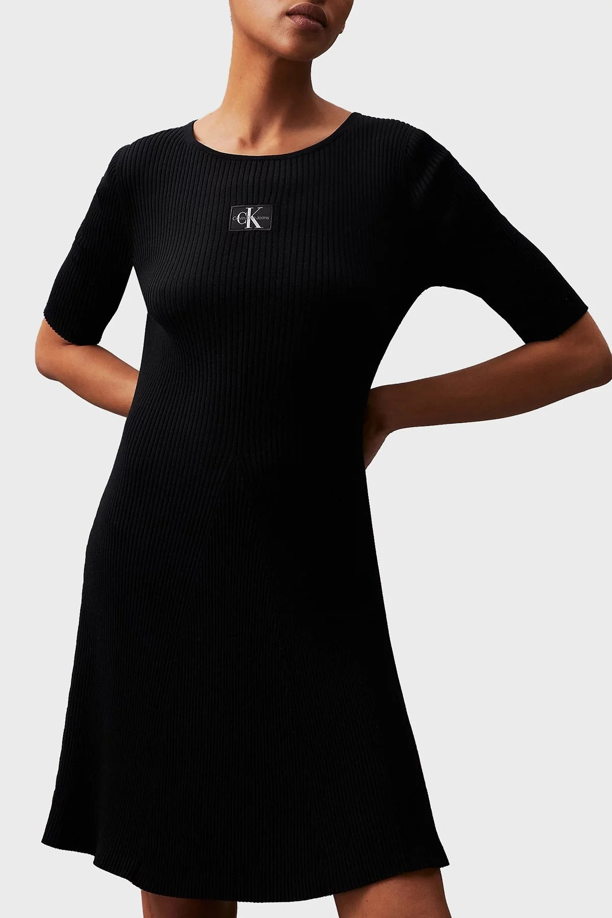 Calvin Klein Yumuşak Fitilli Fitted Mini J20J223519BEH Bayan Elbise J20J223519 BEH SİYAH - 2