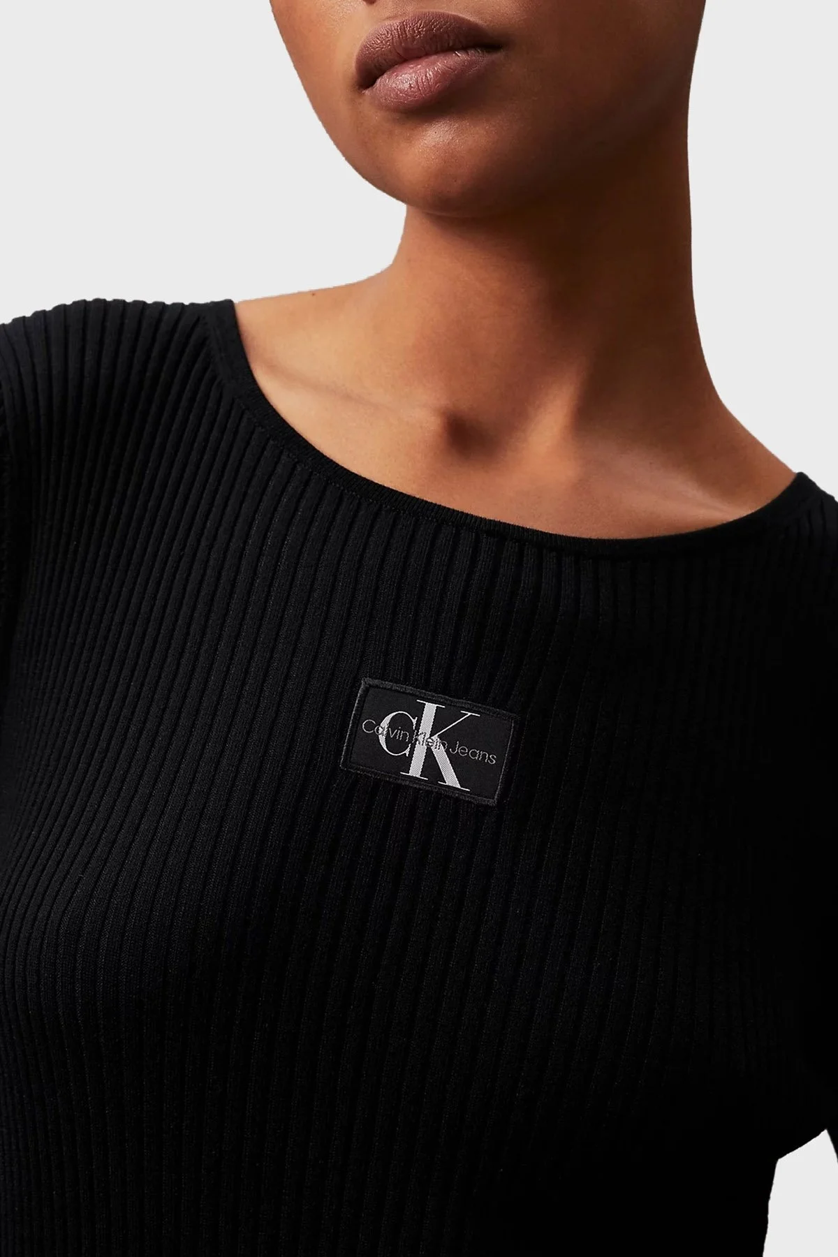 Calvin Klein Yumuşak Fitilli Fitted Mini J20J223519BEH Bayan Elbise J20J223519 BEH SİYAH - 4