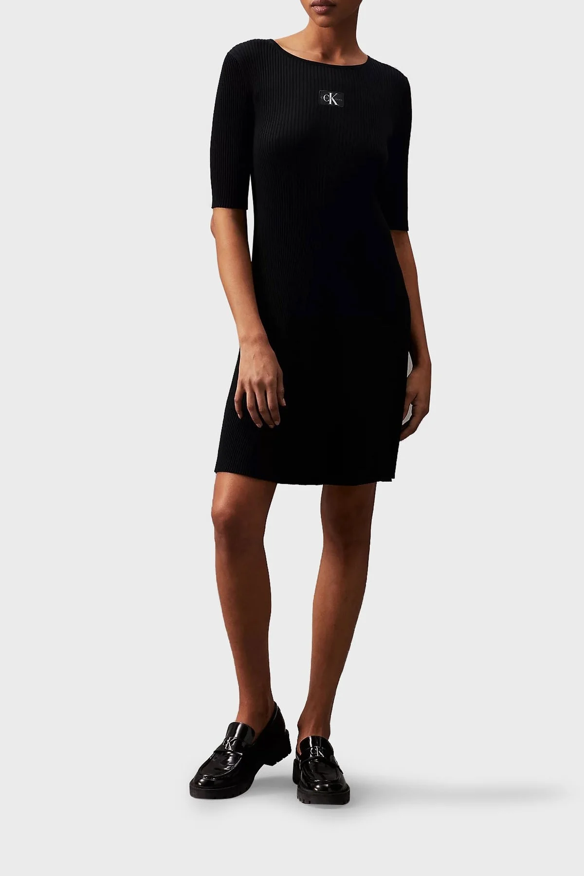 Calvin Klein Yumuşak Fitilli Fitted Mini J20J223519BEH Bayan Elbise J20J223519 BEH SİYAH - 5