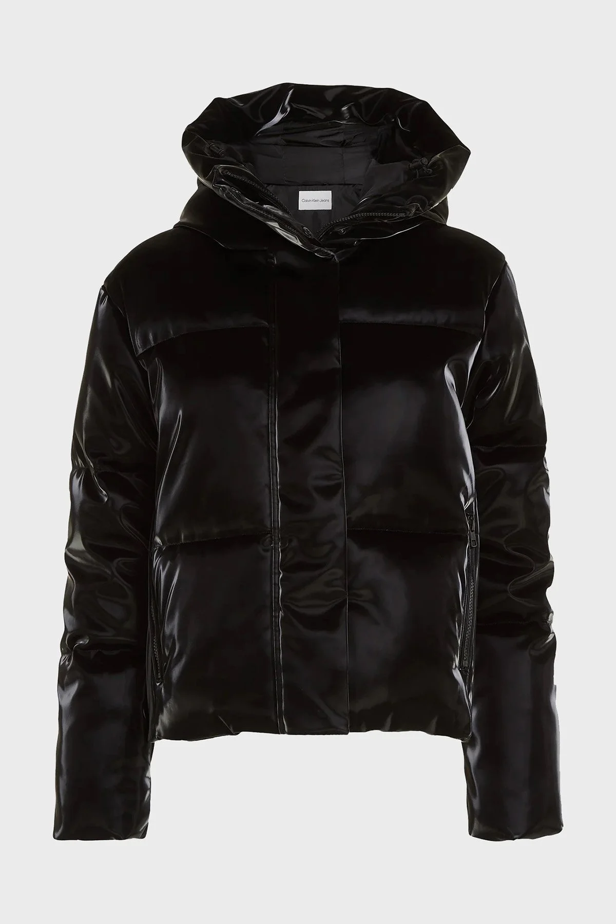 Calvin Klein Yumuşak Parlak Relaxed Fit Kapüşonlu Şişme J20J222173BEH Bayan Mont J20J222173 BEH SİYAH - 5