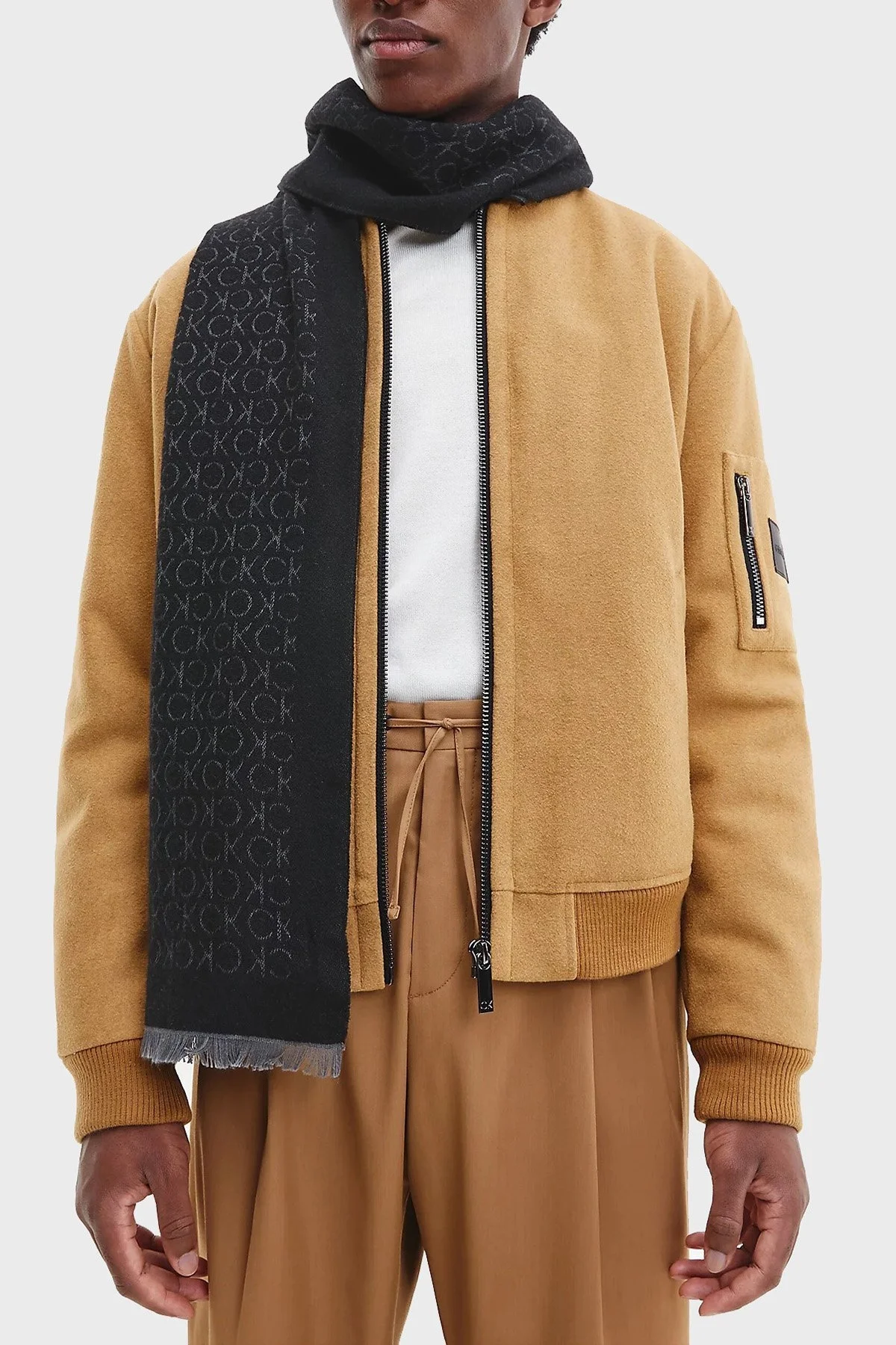 Calvin Klein Yün Karışımlı Erkek Şal K50K509700 BAX SİYAH - 1