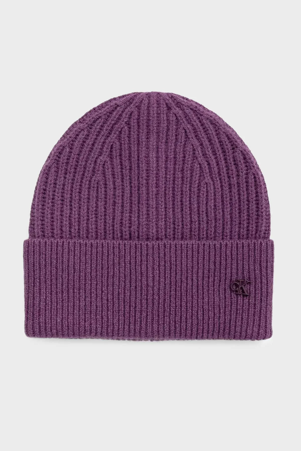 Calvin Klein Yün Karışımlı Logolu LV04D8032GYR6 Erkek Bere LV04D8032G YR6 MOR - 1