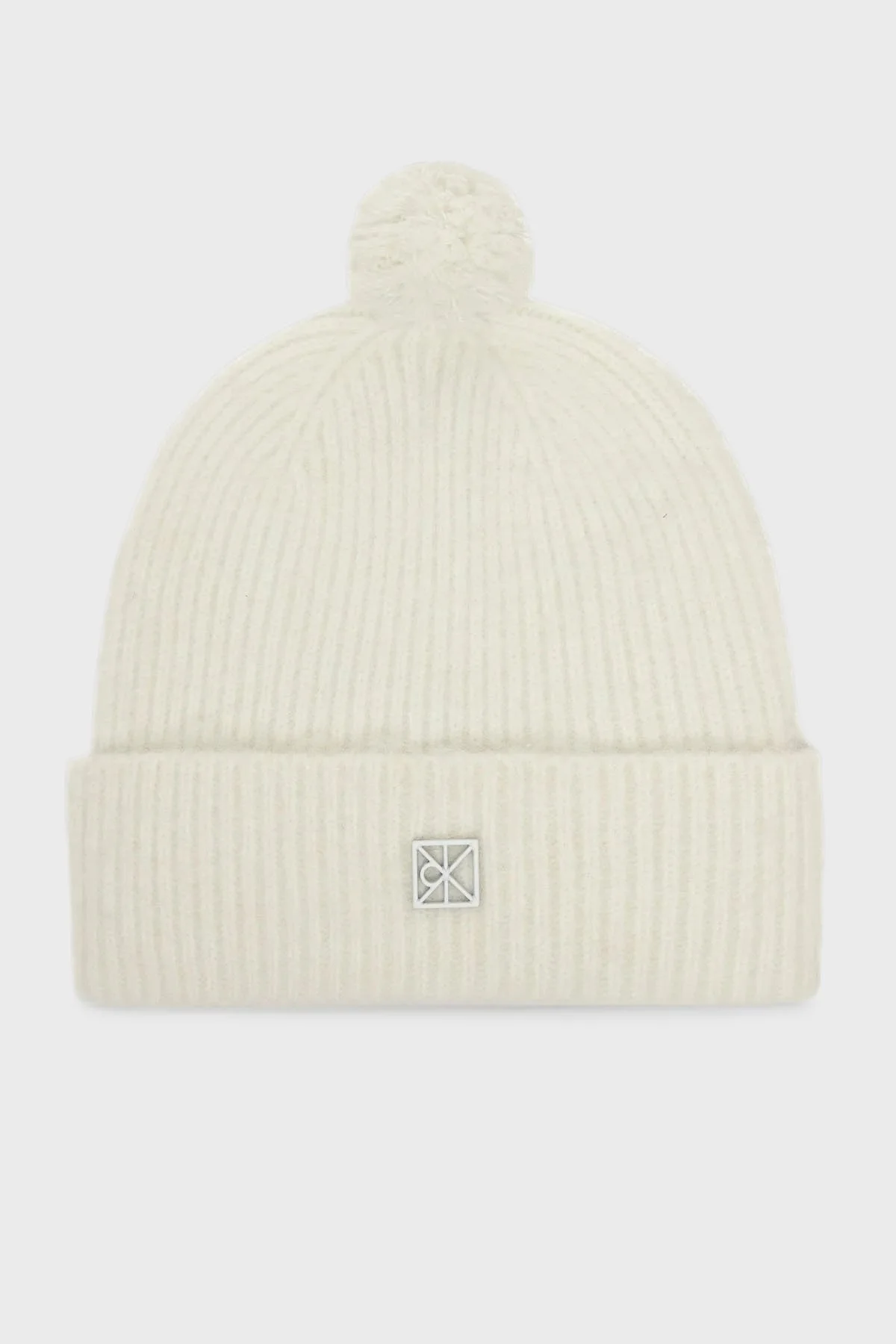 Calvin Klein Yün Karışımlı Ponpon Detaylı LV04D8067GQ7C Erkek Bere LV04D8067G Q7C BEYAZ - 1