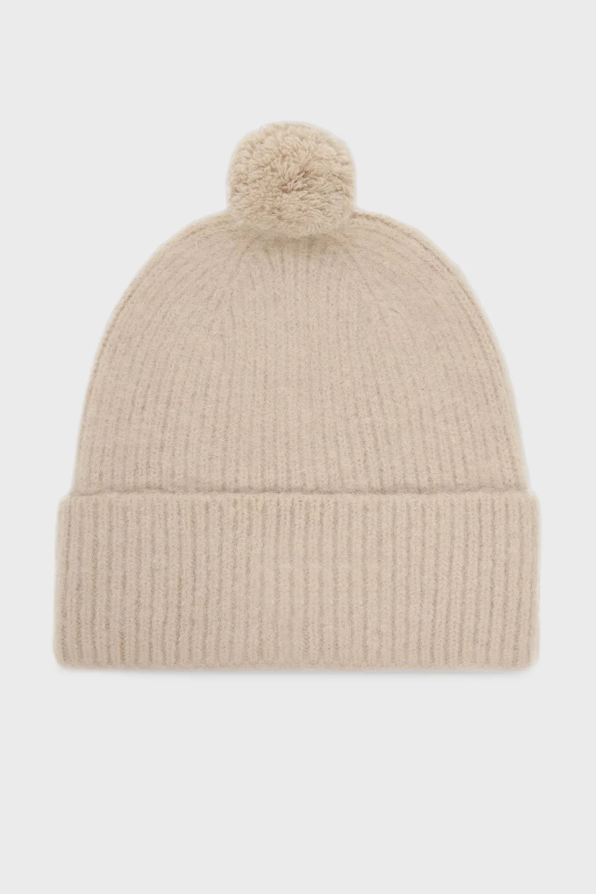 Calvin Klein Yün Karışımlı Ponpon Detaylı LV04D8067GRMU Erkek Bere LV04D8067G RMU BEJ - 2